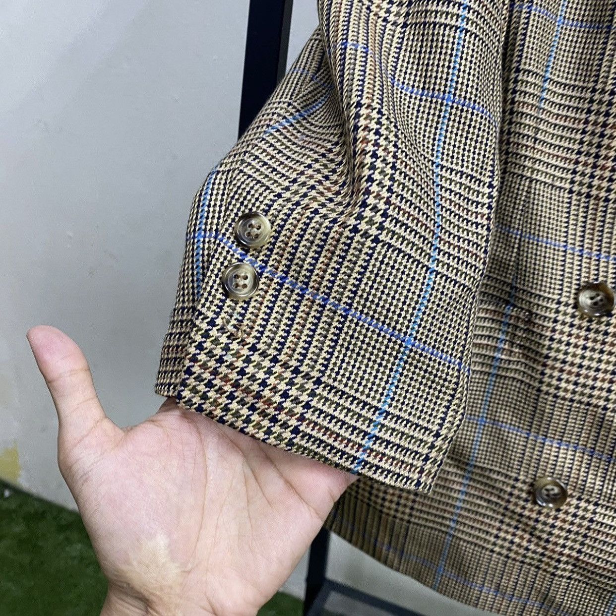 Burberry Prorsum Vintage Burberrys Double Breasted Houndstooth Plaid Wool Size S / US 4 / IT 40 - 10 Thumbnail
