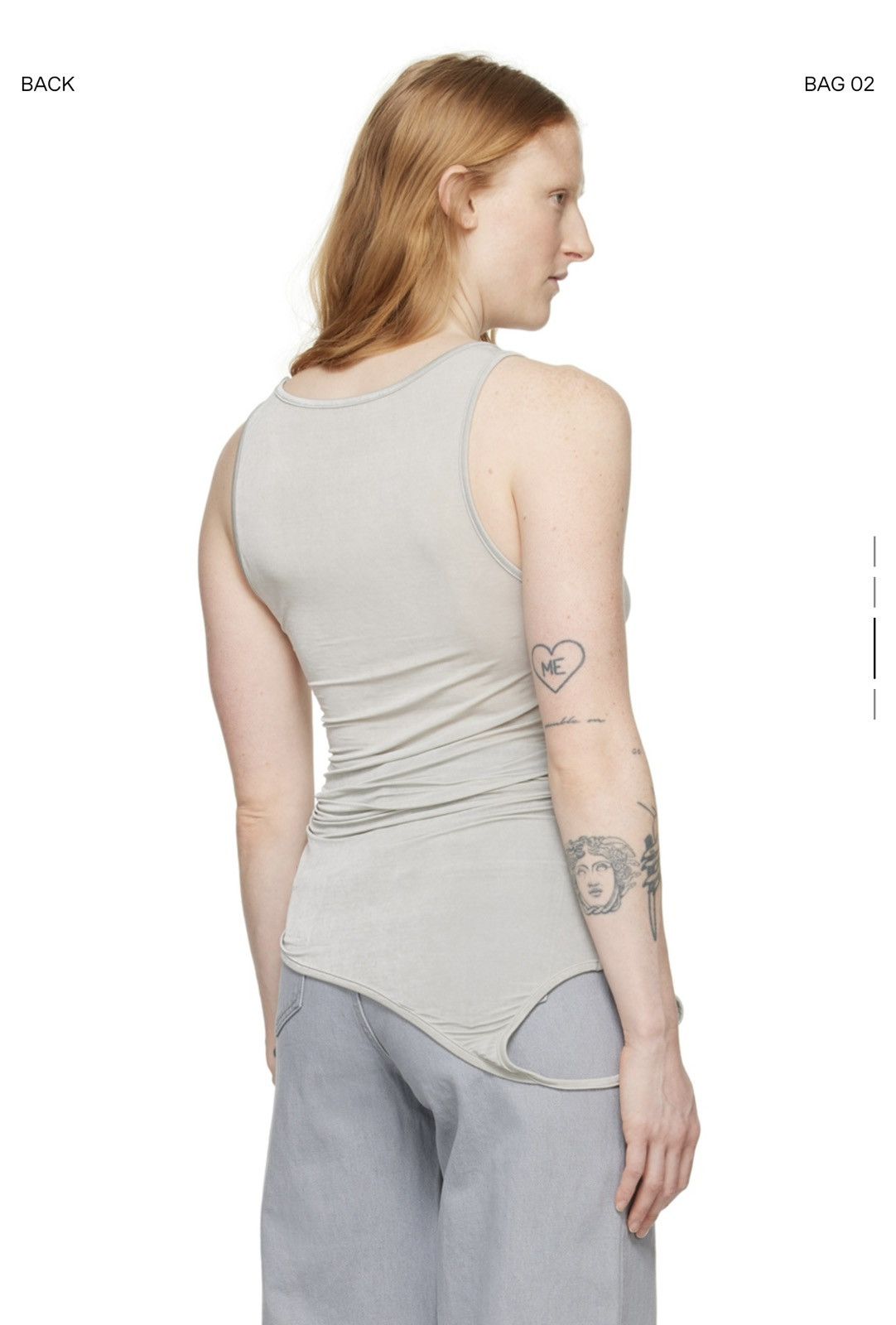 AMOMENTO Amomento grey sheer tank top fold over Size S / US 4 / IT 40 - 2 Thumbnail