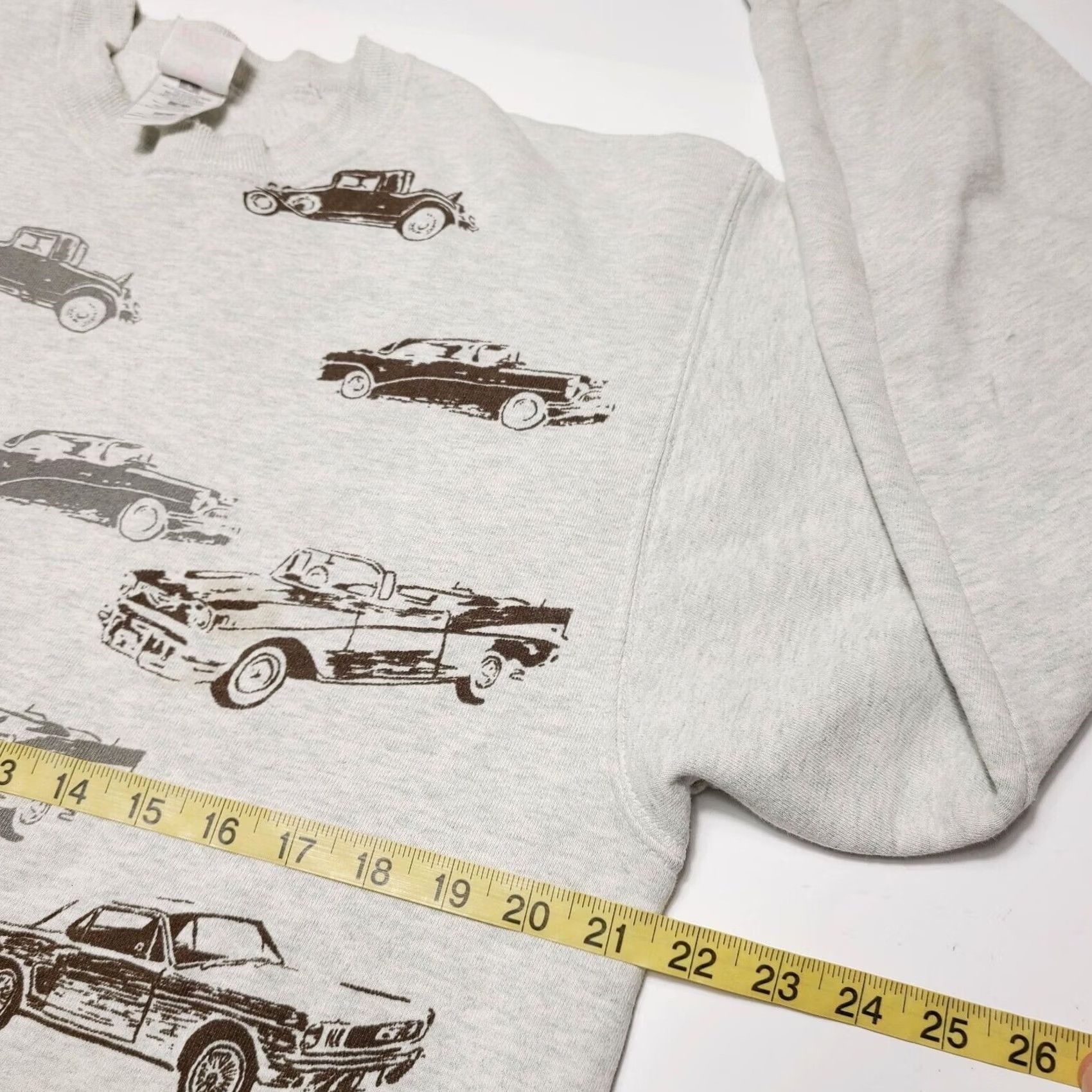 Fruit Of The Loom VINTAGE Car All Over Print Sweatshirt Men’s Large 90s Stained Gray Sweatshirt Size US L / EU 52-54 / 3 - 7 Thumbnail