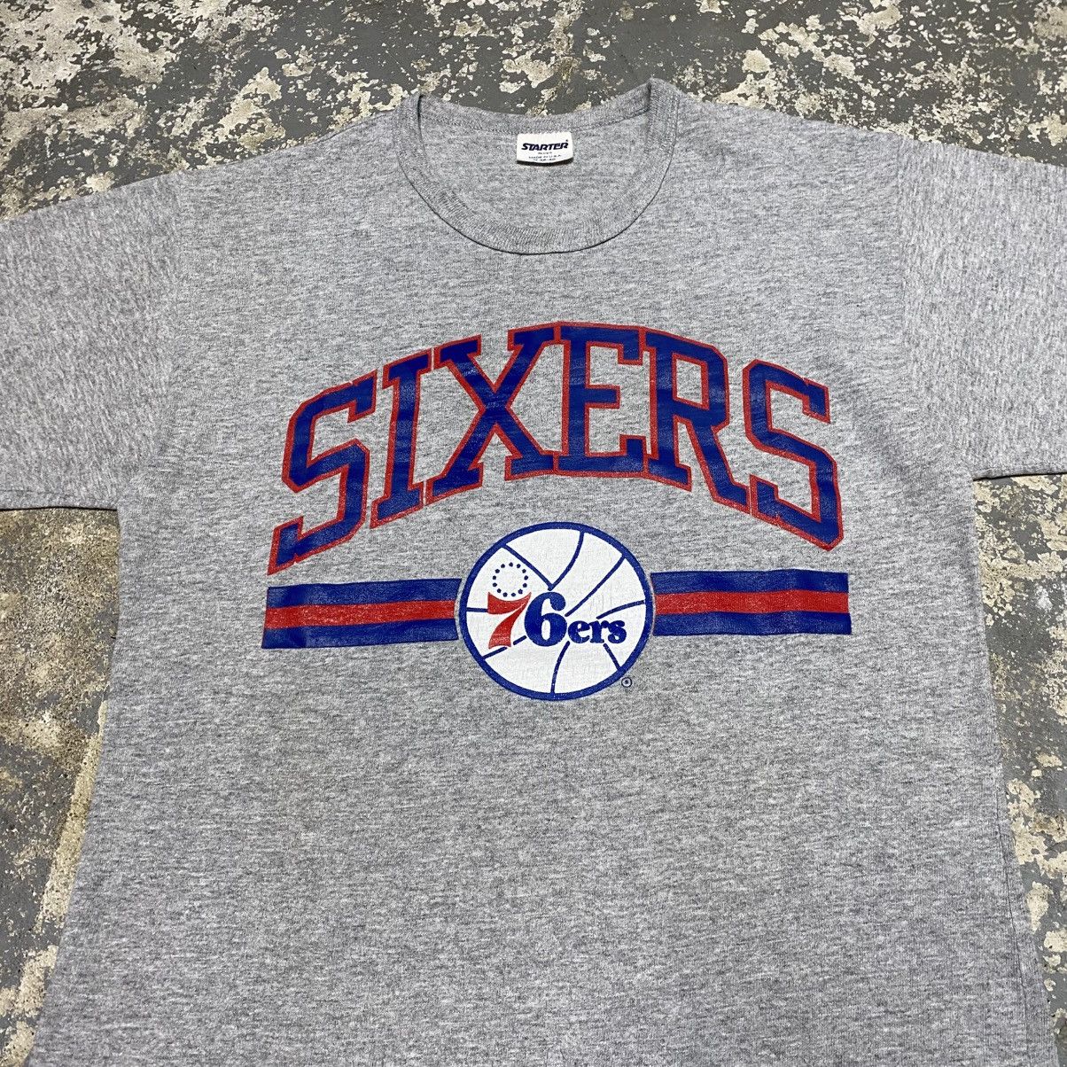NBA × Vintage Vintage Philadelphia 76ers Sixers Starter NBA Tshirt USA Size US M / EU 48-50 / 2 - 7 Thumbnail
