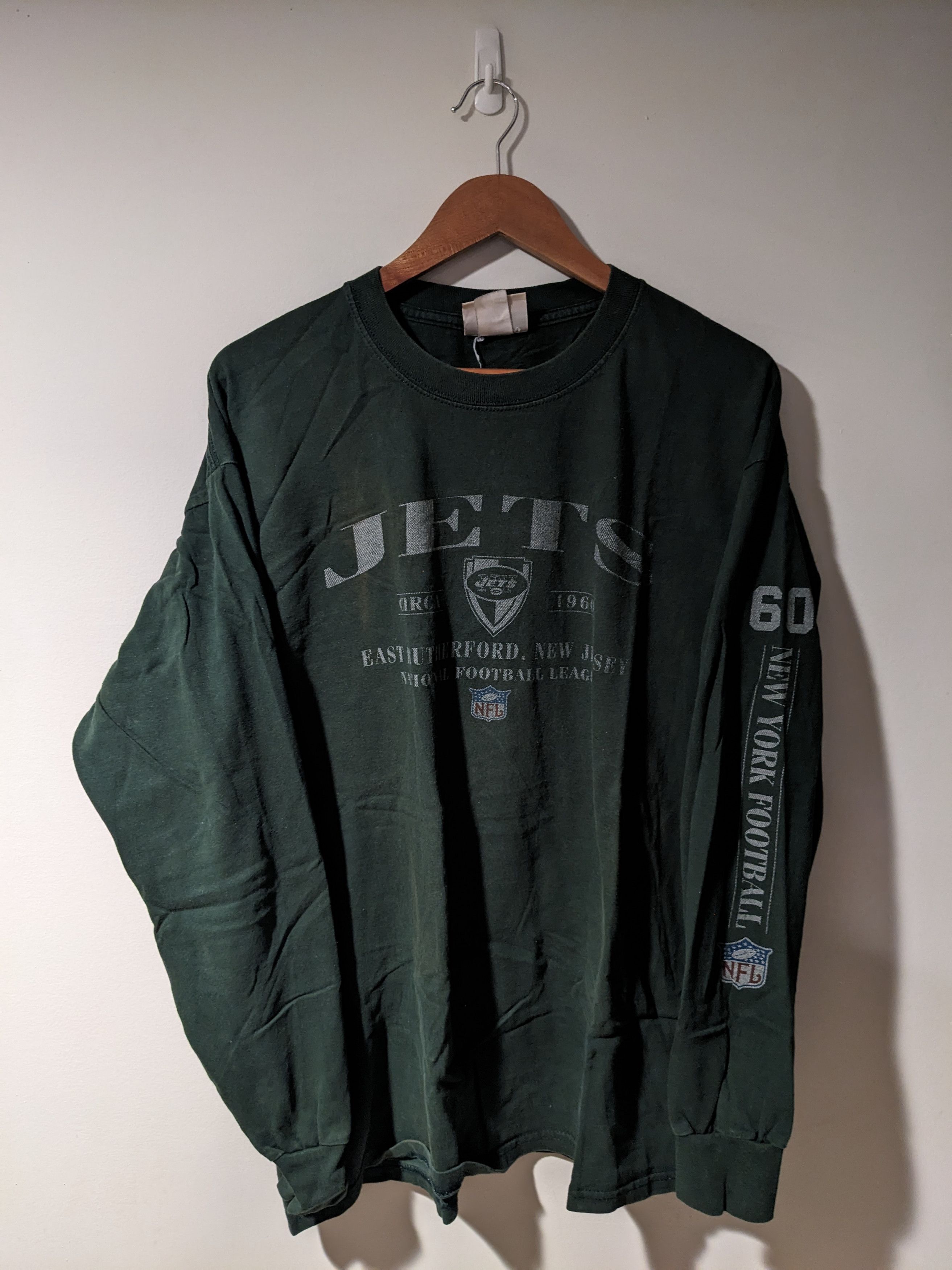 NFL × Vintage Vintage 90s New York Jets NFL Football Long-Sleeve T-Shirt Size US XL / EU 56 / 4 - 1 Thumbnail