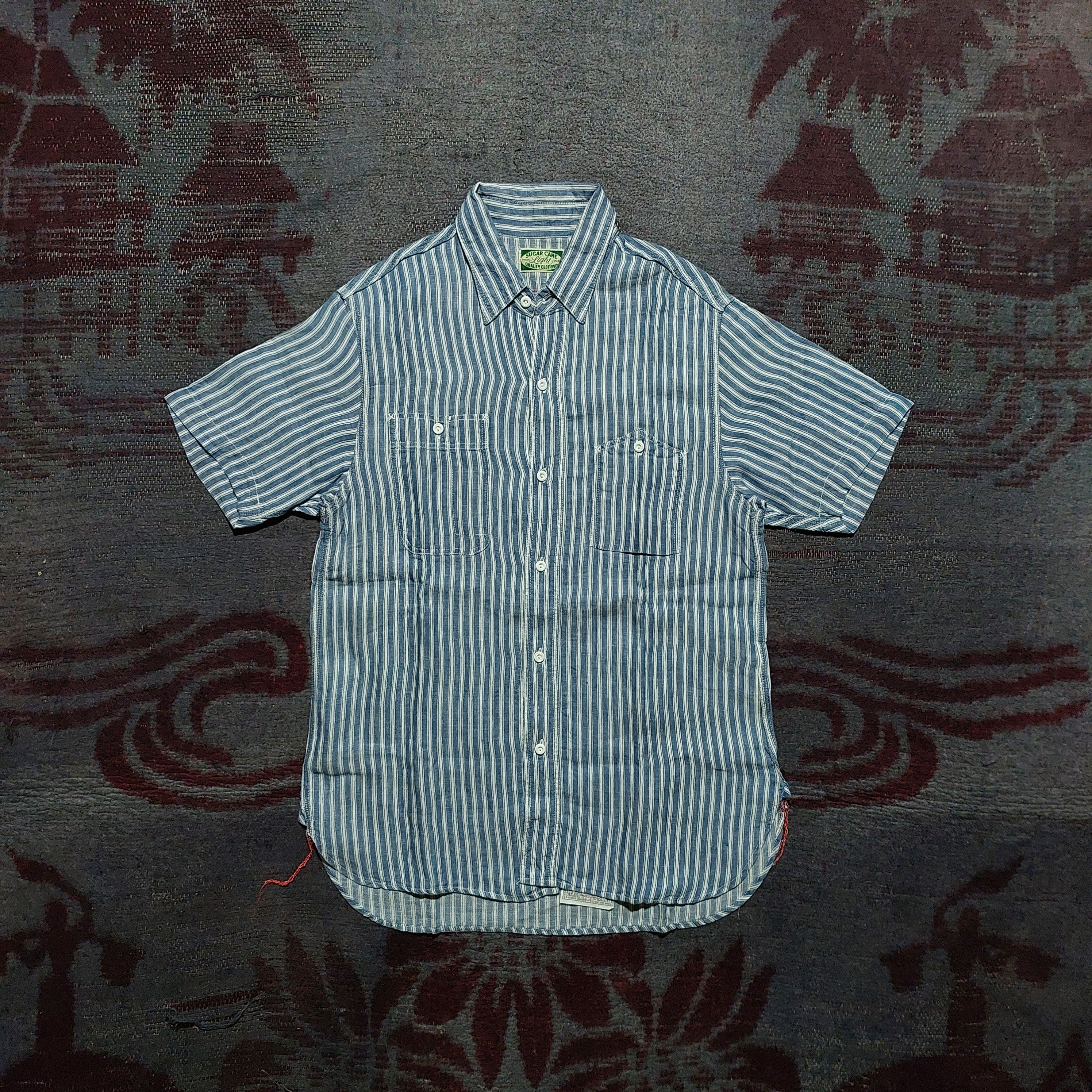 Sugar Cane Sugar Cane chambray stripes blue shirt Size US M / EU 48-50 / 2 - 1 Thumbnail