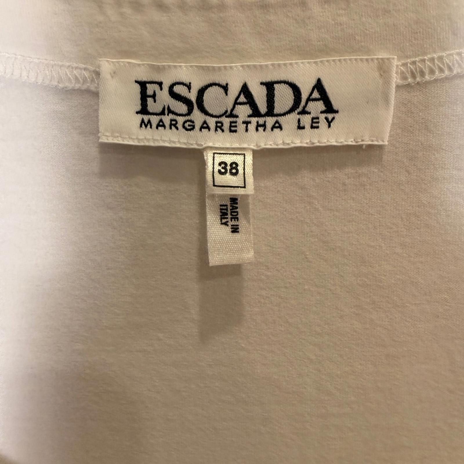 Escada Escada Women's White Short Sleeve Tee Sz 38 Size M / US 6-8 / IT 42-44 - 4 Thumbnail