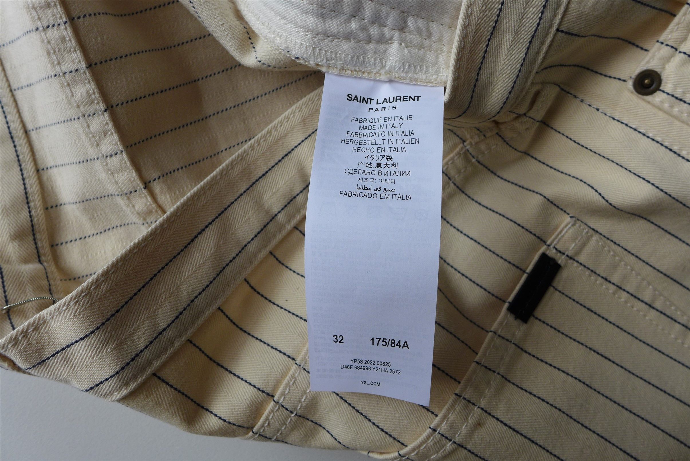 Saint Laurent Paris Saint Laurent D31 Jeans - Ecru Striped Denim Size US 32 / EU 48 - 20 Thumbnail