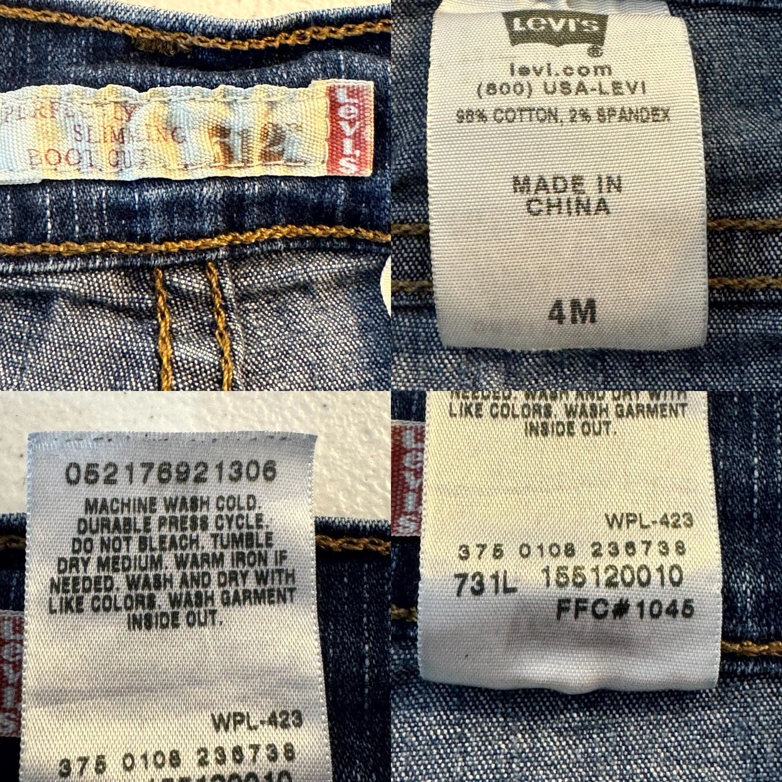 Levi's Levi’s 512 Jeans Women’s 4M Blue Denim Mid Rise Straight Slimming Jeans Size 27" / US 4 / IT 40 - 9 Thumbnail