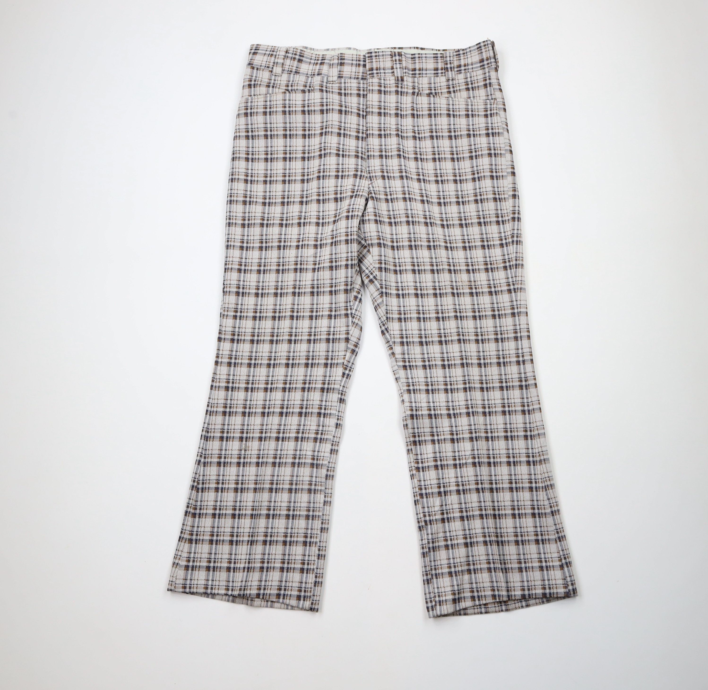 Vintage Vintage 70s Streetwear Wide Leg Bell Bottoms Pants Plaid USA Size US 36 / EU 52 - 1 Thumbnail