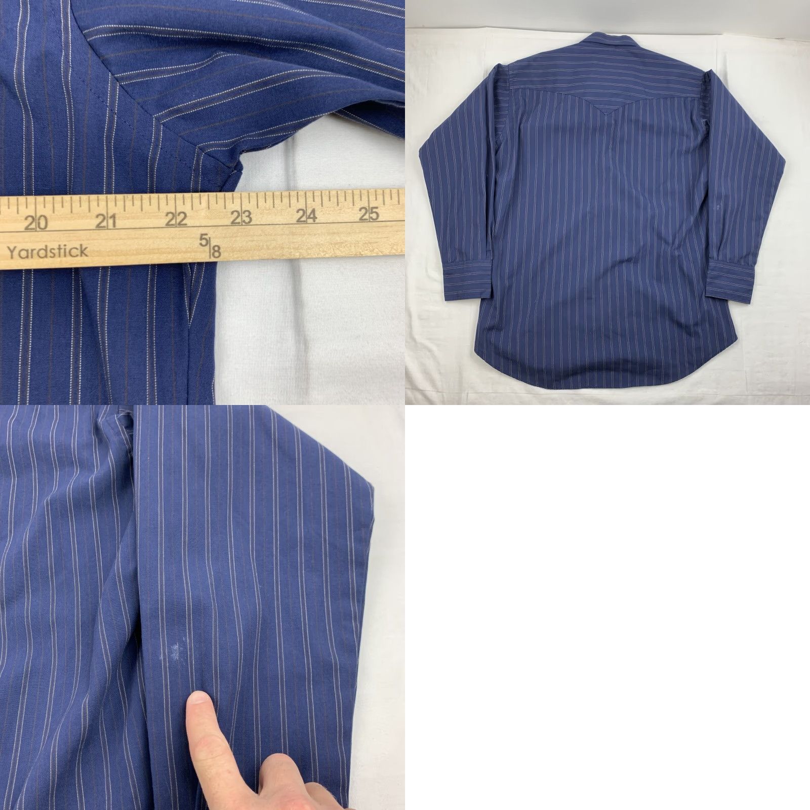 Vintage VINTAGE Flying Ranchwear Pearl Snap Shirt Adult XL Blue Stripes Outdoor Nature Mens 90s 80s Size US XL / EU 56 / 4 - 8 Thumbnail