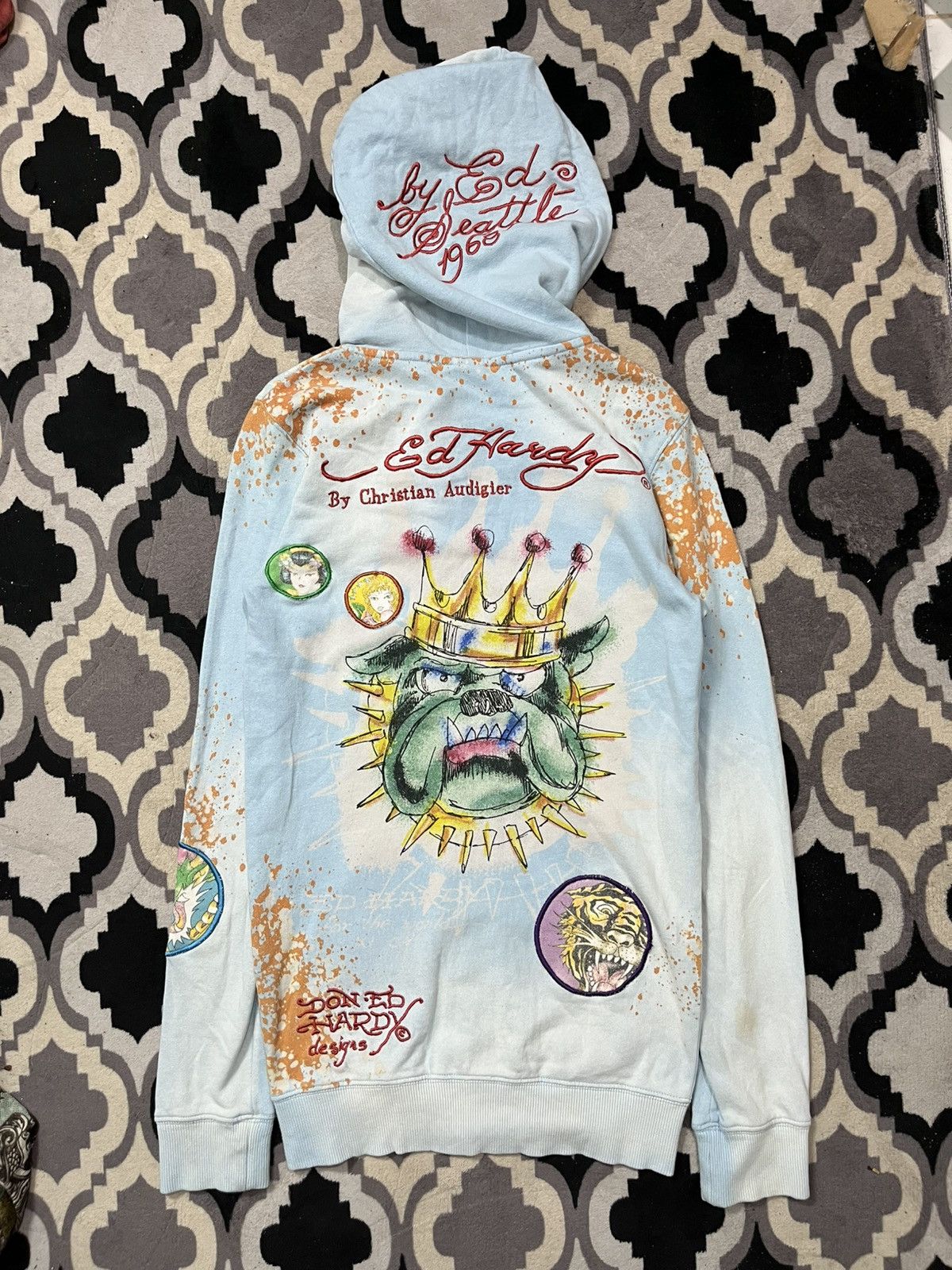Ed Hardy Vintage y2k ed hardy patch embroidery blue sea hoodie Size US XS / EU 42 / 0 - 2 Thumbnail