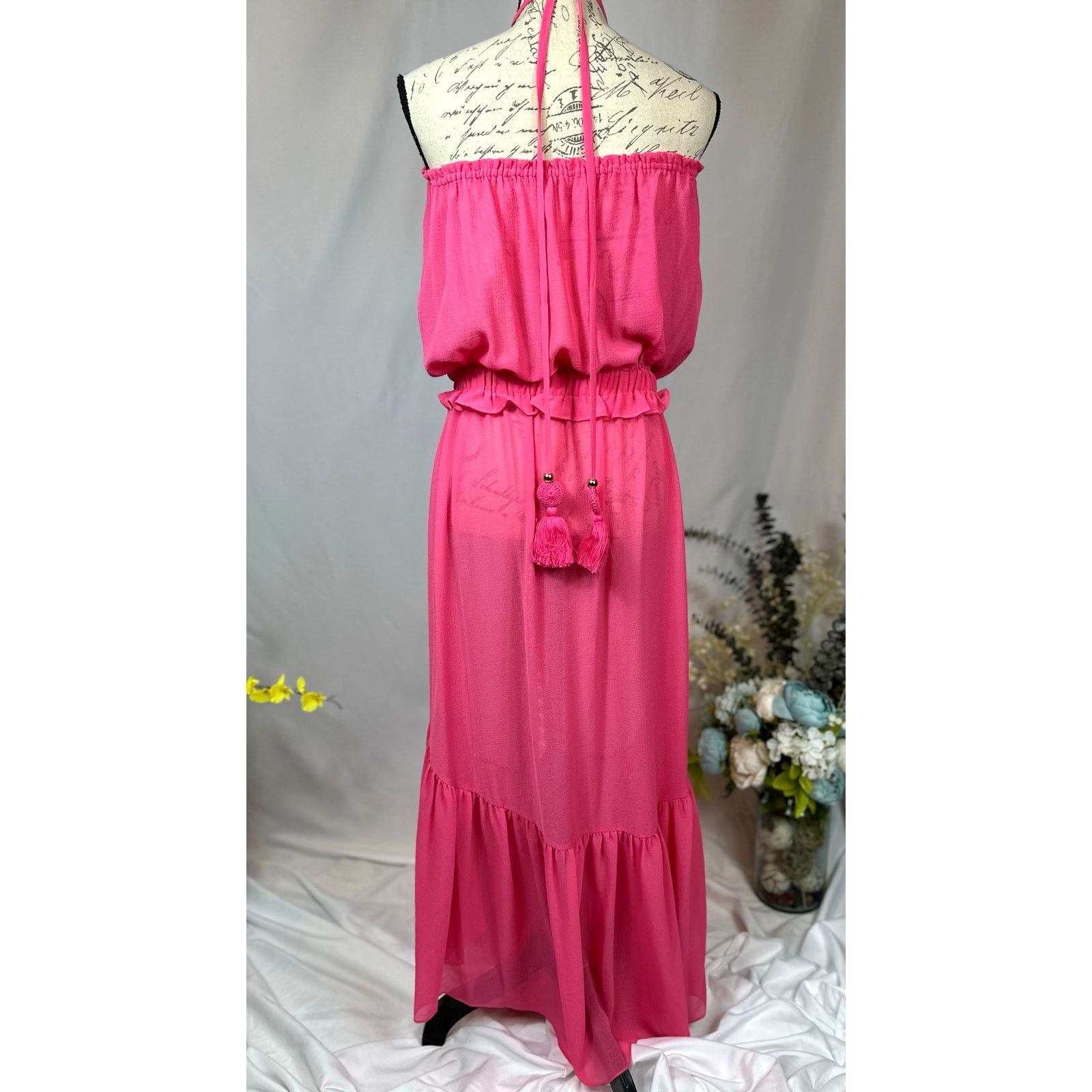 Ramy Brook Ramy Brook Priscilla Sleeveless Halter Tassels Dress Pink L Size L / US 10 / IT 46 - 8 Thumbnail
