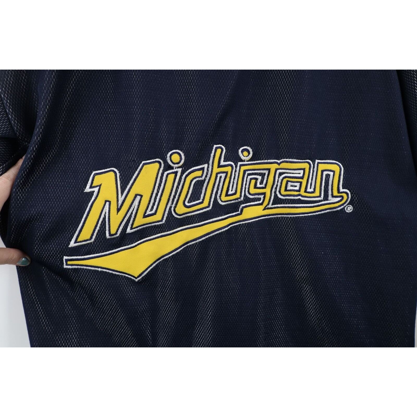 Vintage Vintage 90s Spell Out Script University of Michigan Polo Size US XL / EU 56 / 4 - 4 Thumbnail