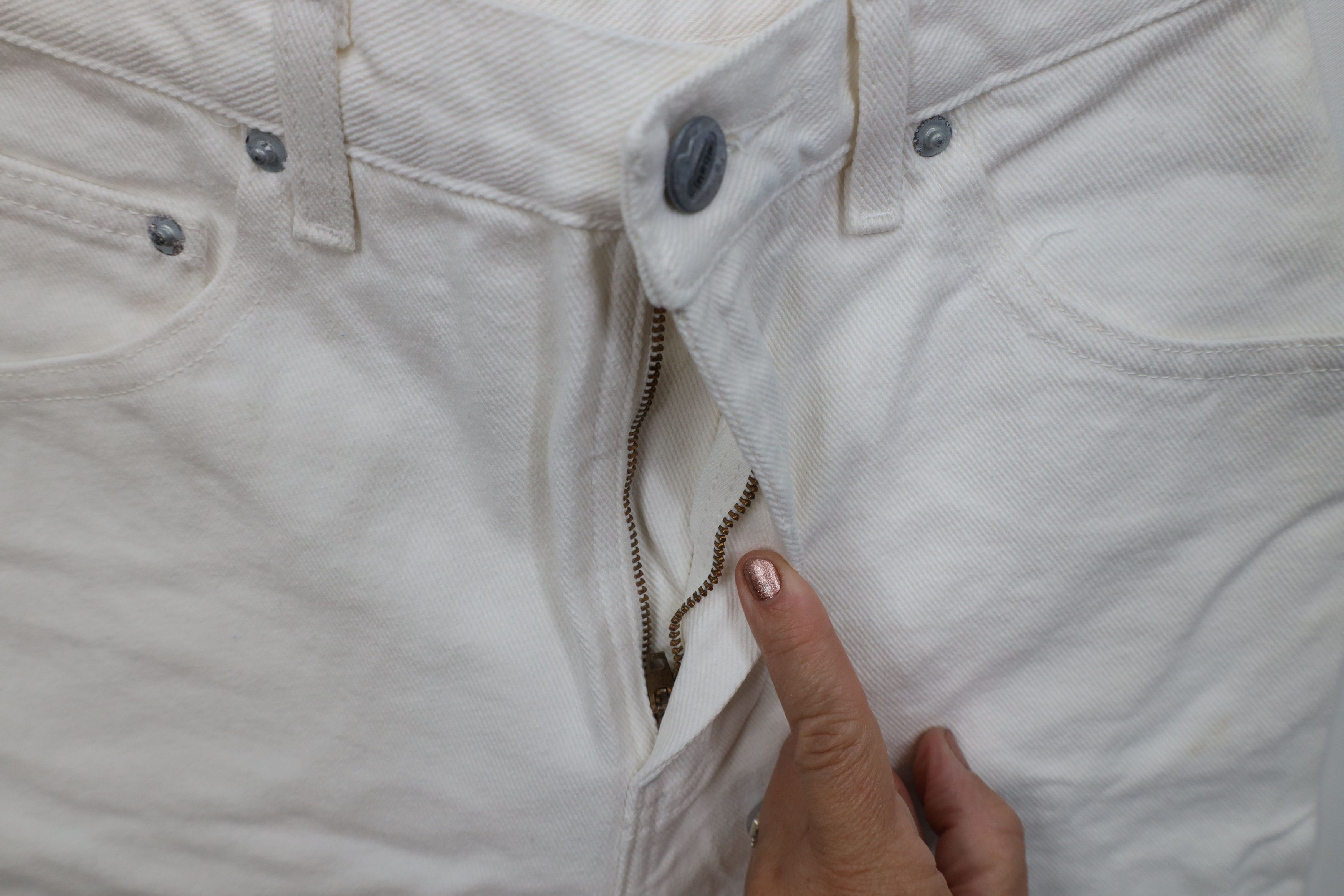 Vintage Vintage 90s Streetwear Denim Jean Shorts Jorts White Cotton Size 24" / US 00 / IT 34 - 5 Thumbnail