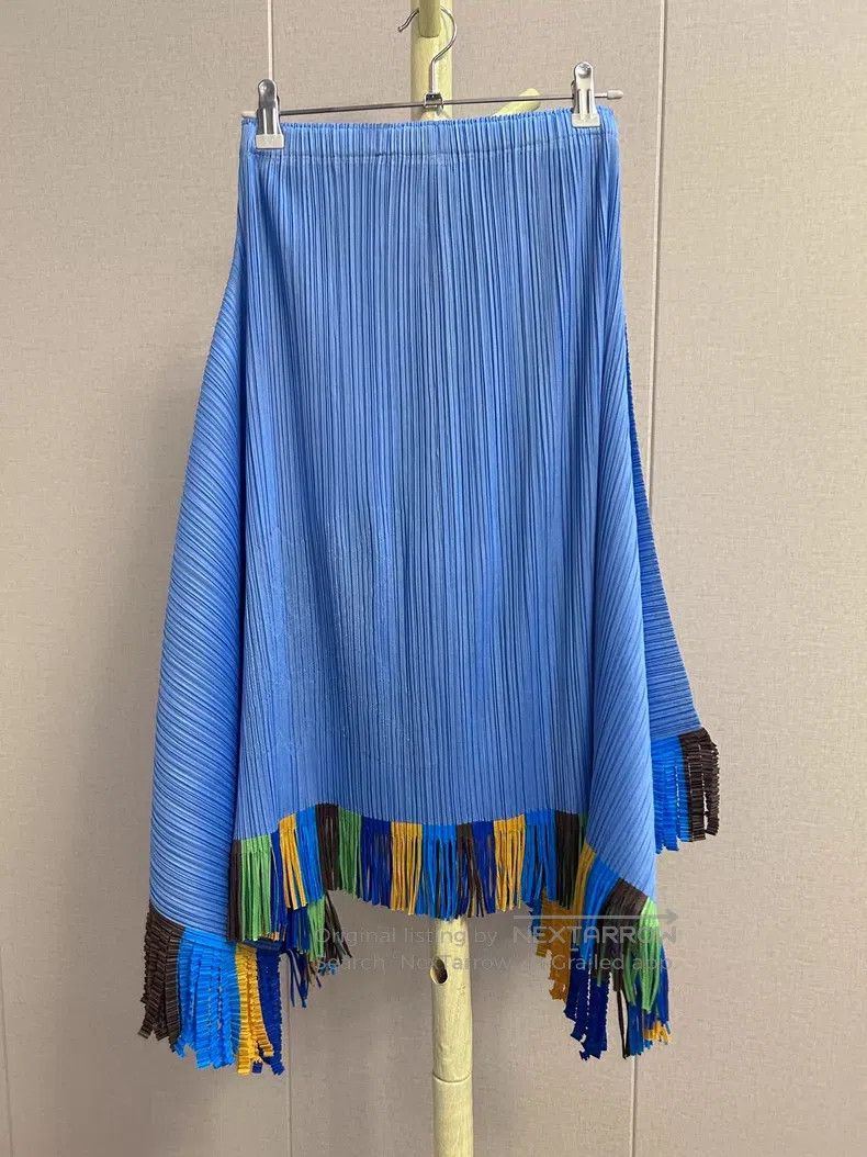 Issey Miyake Issey Miyake size:3 Blue Irregular Skirt Size 22" - 4 Thumbnail