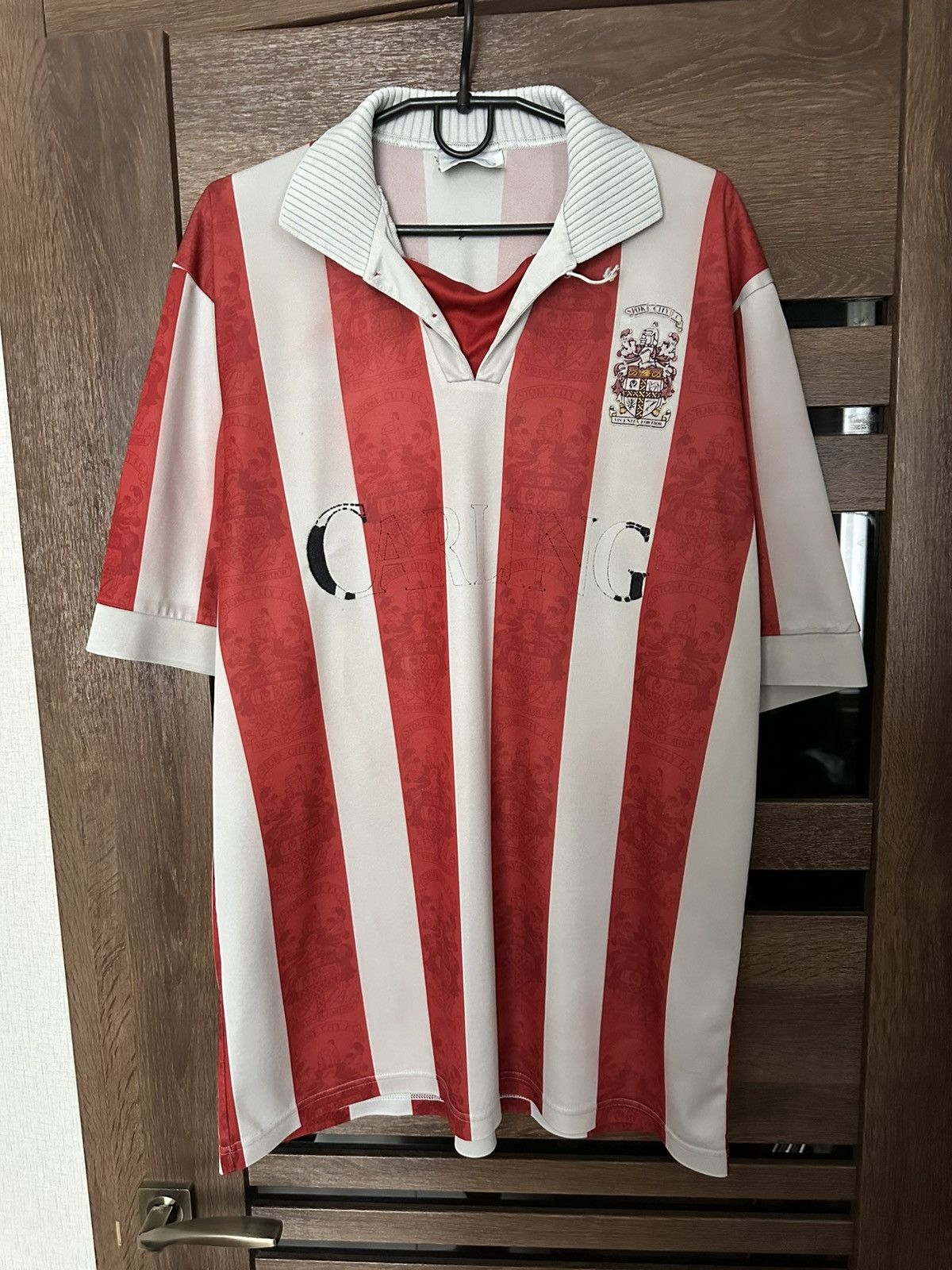 Asics 1994/1995 Stoke City Asics Vintage Soccer Jersey T-Shirt Kit Size US L / EU 52-54 / 3 - 1 Thumbnail