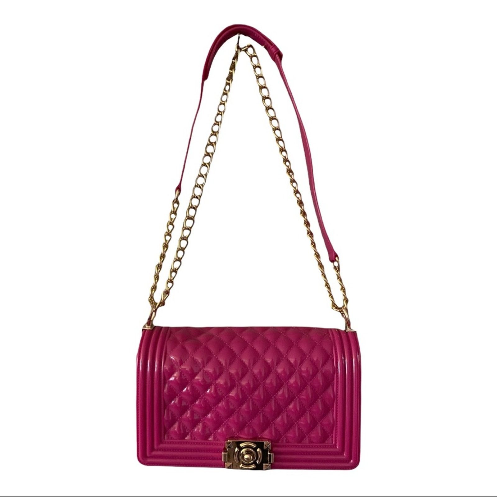 Emperia Pink Quilted Flap Jelly Vegan Purse, Women's
