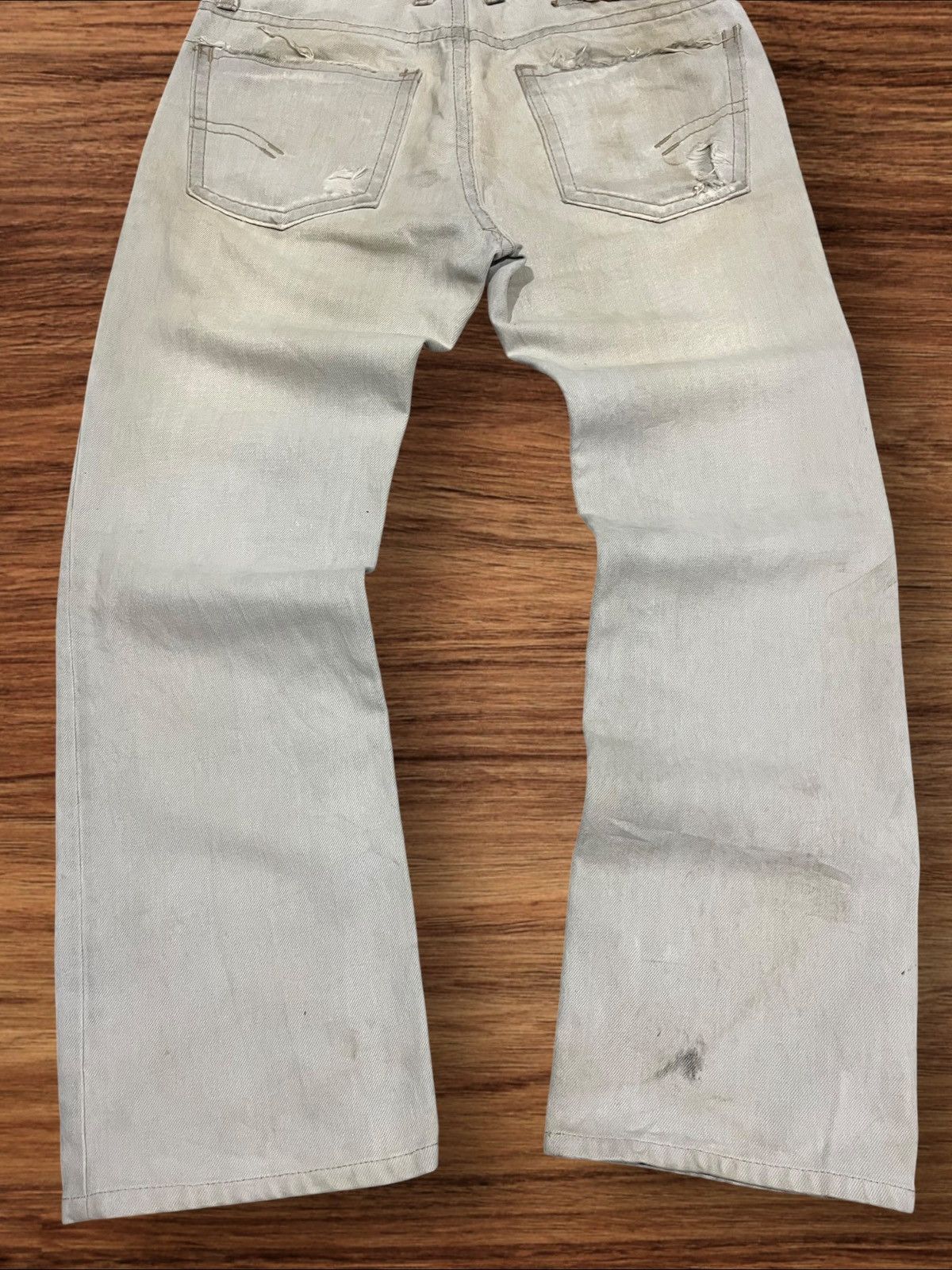 Neil Barrett Vintage Italian Neil Barrett Distressed Button Fly Mud Jeans Size US 33 - 14 Thumbnail
