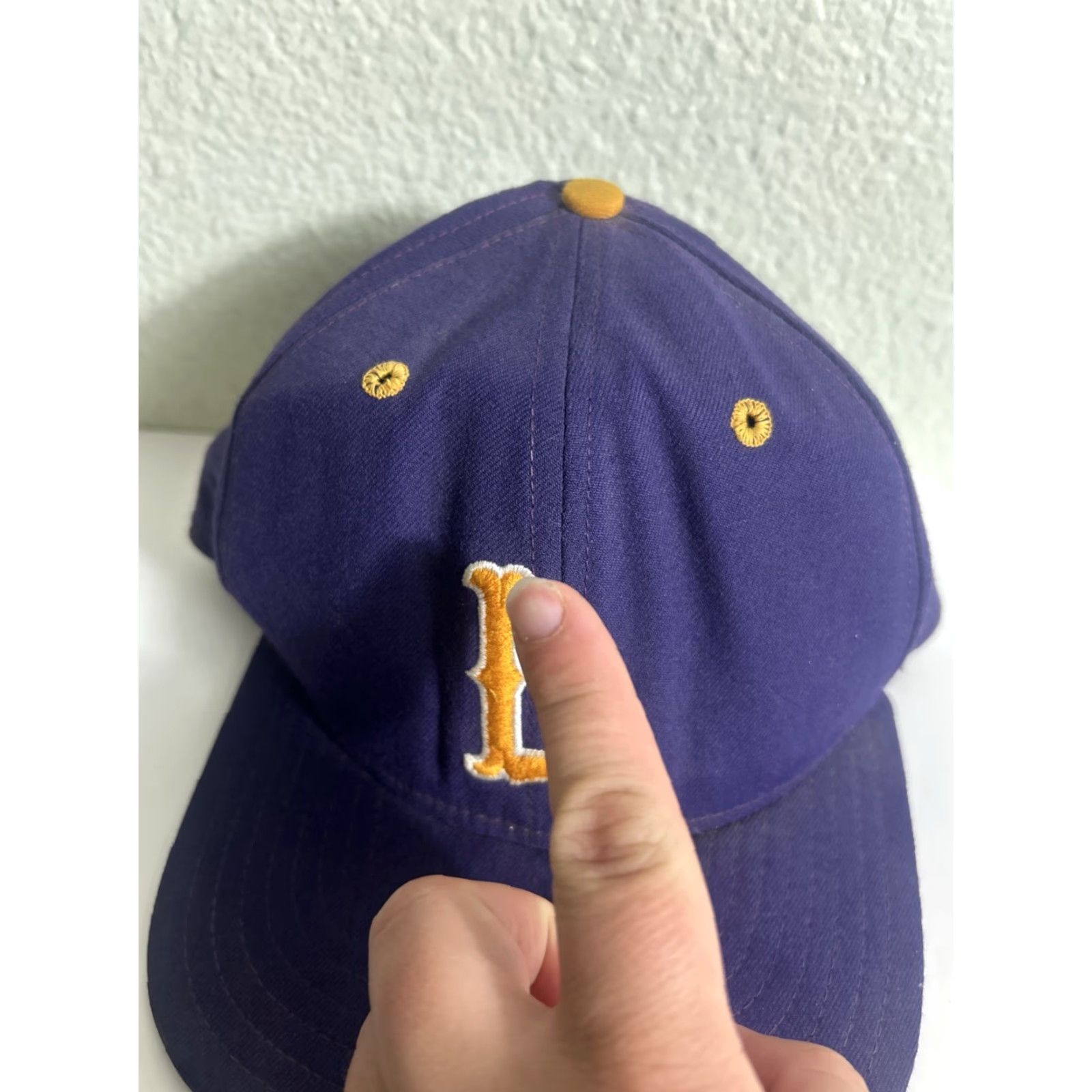 New Era VINTAGE New Era Major League Promodel Baseball Hat 7 1/8 Purple Gold L Mens Baseball Cap Size ONE SIZE - 5 Thumbnail