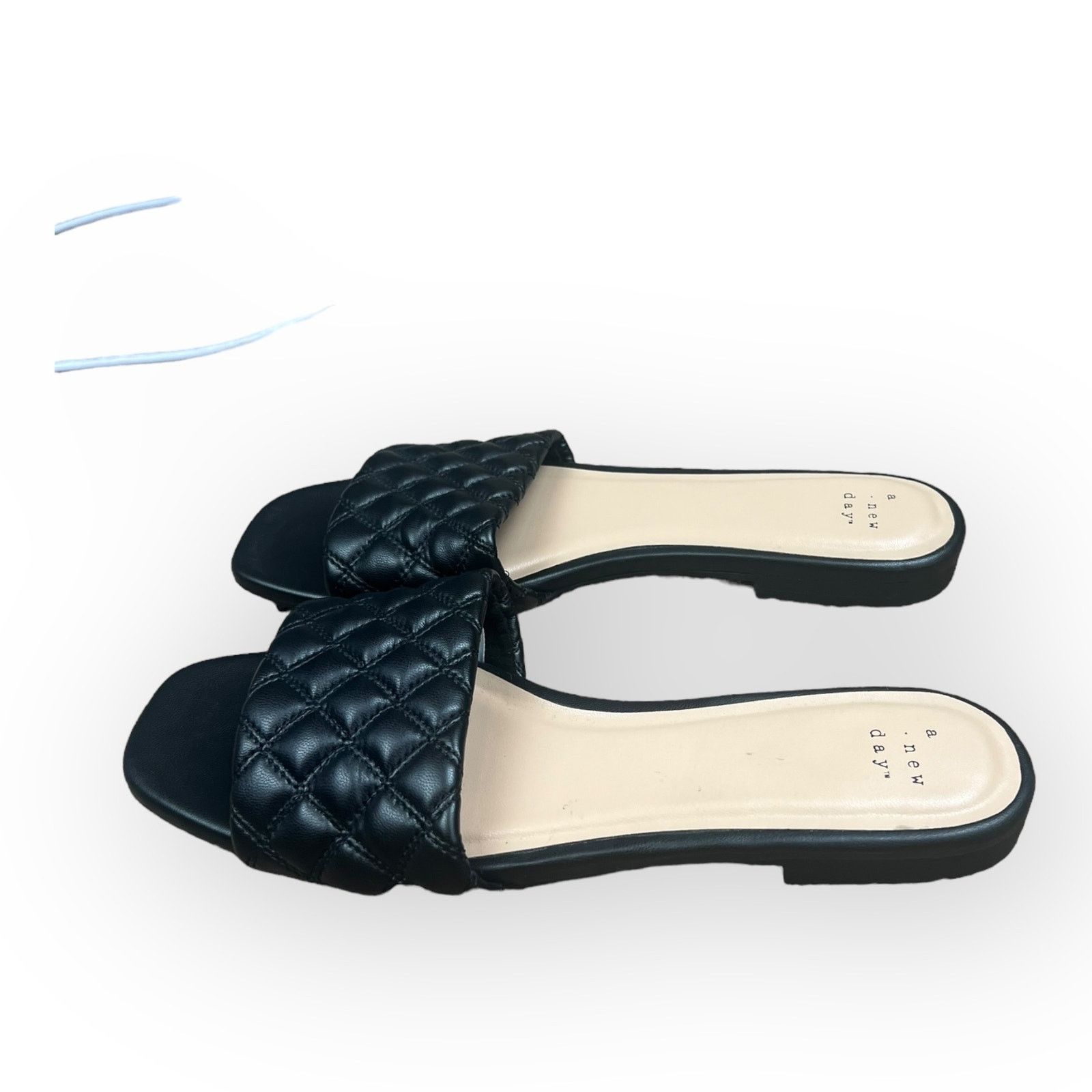 Kohl's A New Day Women's Ama Quilted Slide Sandals Black Size US 9 / IT 39 - 6 Thumbnail