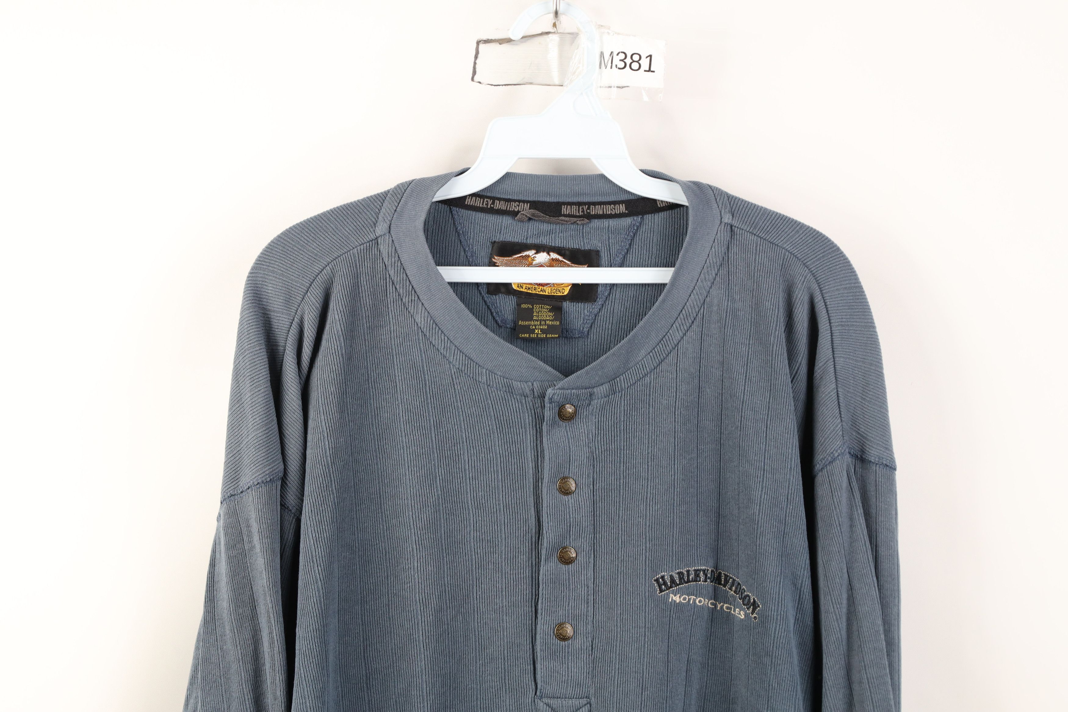 Harley Davidson Vintage 90s Harley Davidson Knit Long Sleeve Henley T-Shirt Size US XL / EU 56 / 4 - 2 Thumbnail
