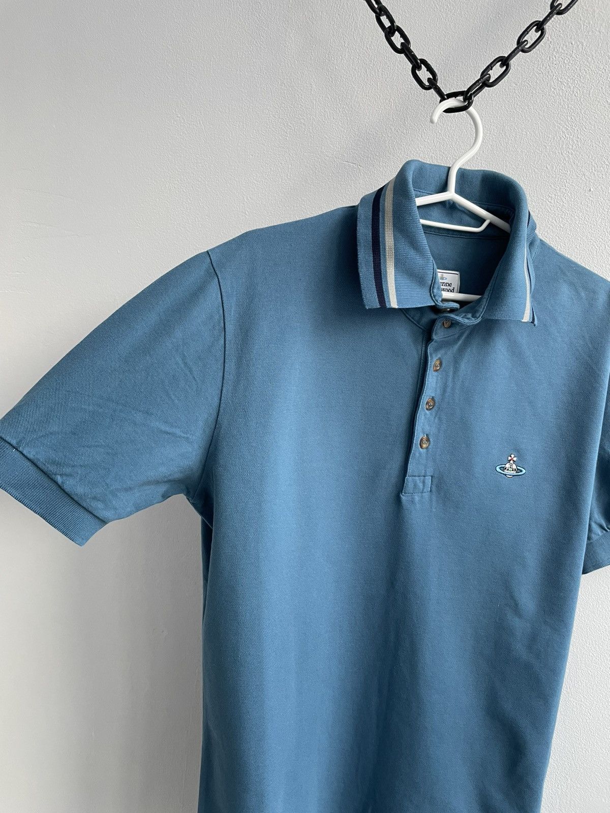 Vivienne Westwood Vivienne Westwood Orb Logo Polo Shirt T Shirt Tee Navy Blue Size US L / EU 52-54 / 3 - 3 Thumbnail