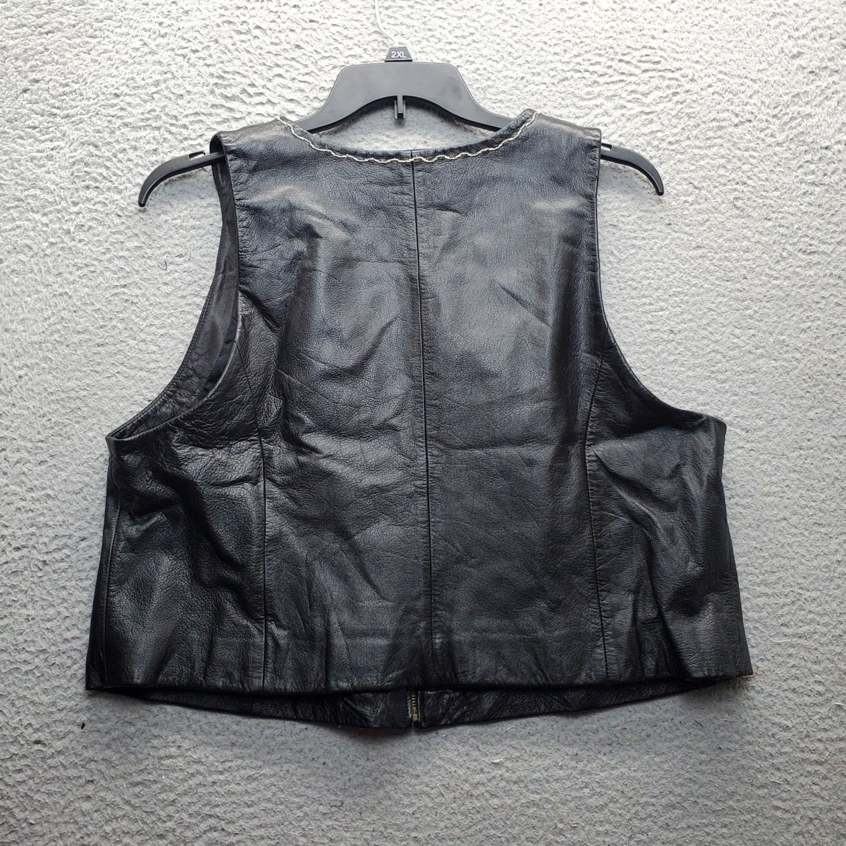 Vintage Susan Bristol Biker Vest - Womens Sleeve 1W Black Leather Casual Summer Size XS / US 0-2 / IT 36-38 - 2 Thumbnail