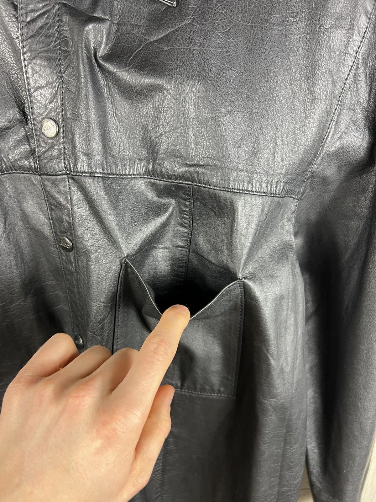 Guidi Vintage 90s avant garde leather shirt button up with pocket Size US M / EU 48-50 / 2 - 15 Thumbnail