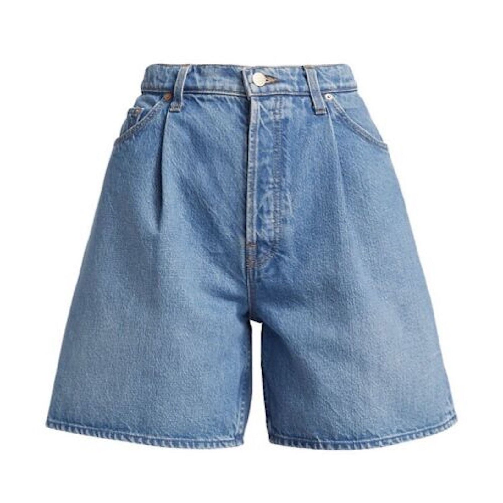 MOTHER New MOTHER Snacks Denim Shorts | The Pleated Fun Dip | 24 Size 24" / US 00 / IT 34 - 1 Thumbnail