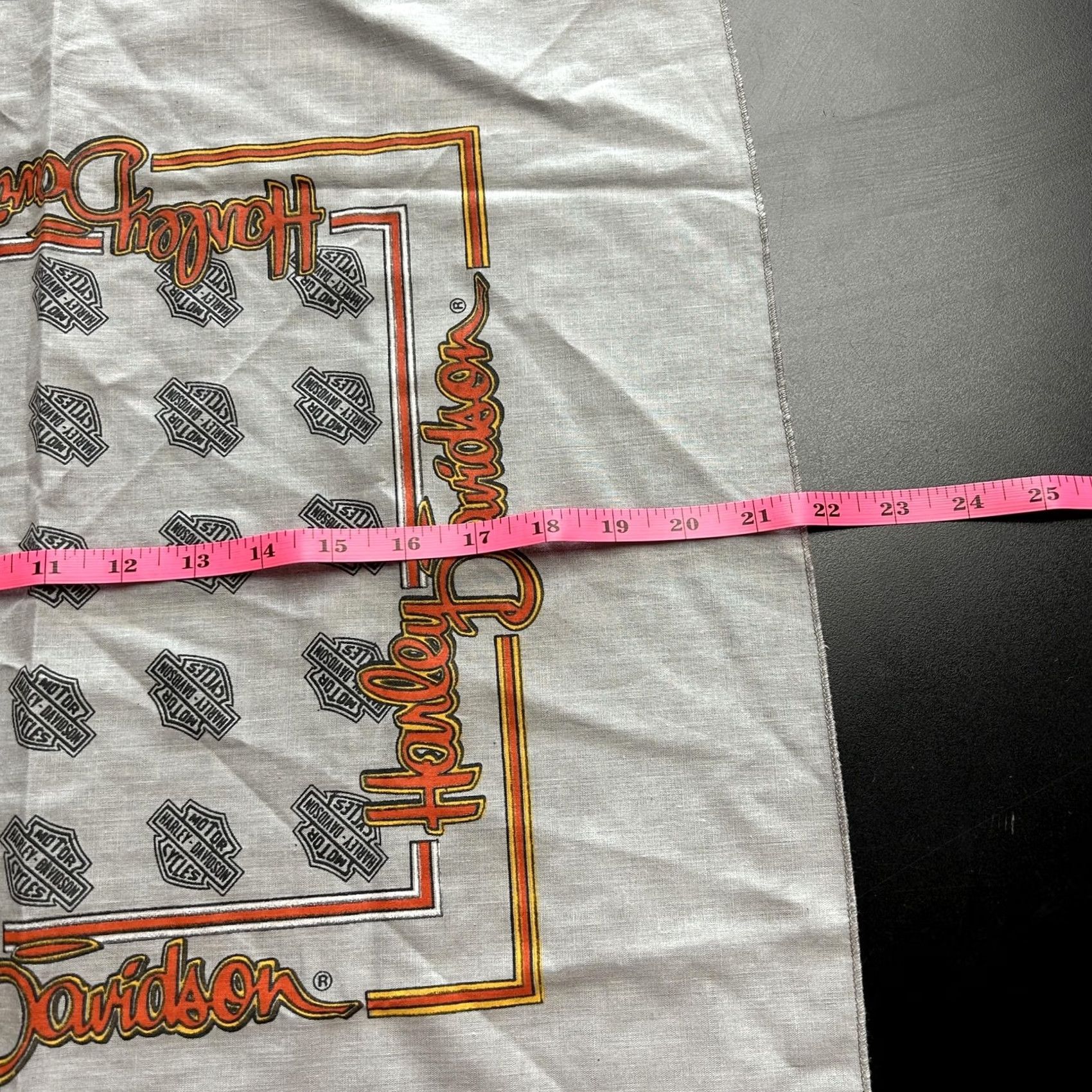 Harley Davidson VINTAGE 90s Harley-Davidson Gray Biker Motorcycle Square Scarf Bandana 22x22 Mens Size ONE SIZE - 4 Thumbnail