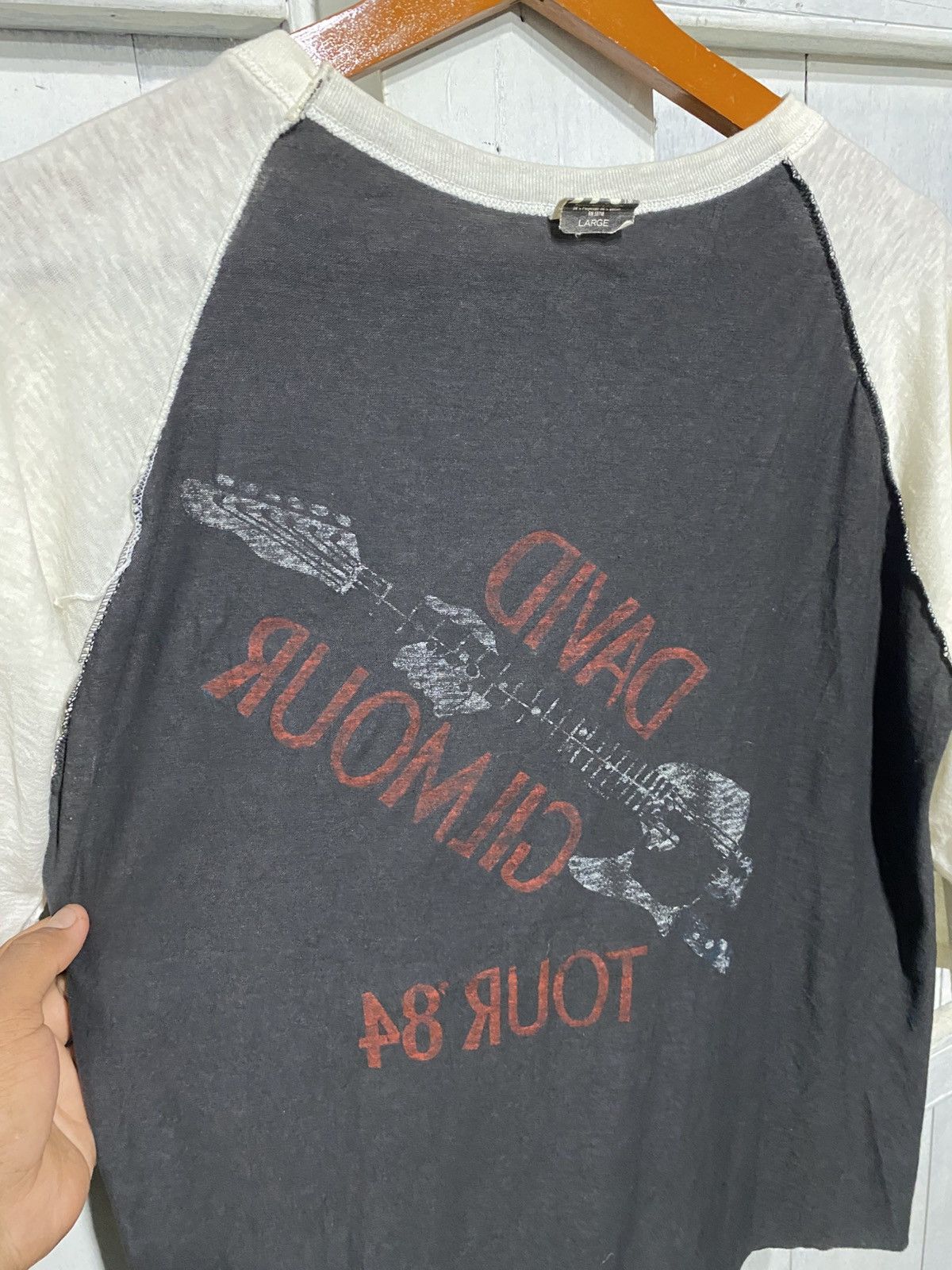 Band Tees × Vintage Vintage David Gilmour Tour 84's Raglan Tee Size US L / EU 52-54 / 3 - 8 Thumbnail