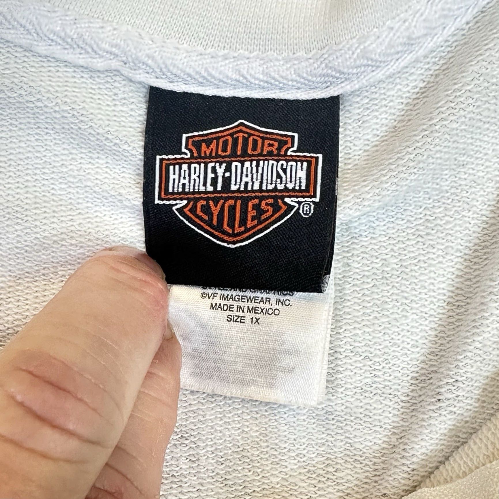 Harley Davidson Harley-Davidson Women's XL Long Sleeve Y2K Full Zip Sweatshirt Mock Neck White Logo Zipper Size XL / US 12-14 / IT 48-50 - 7 Thumbnail