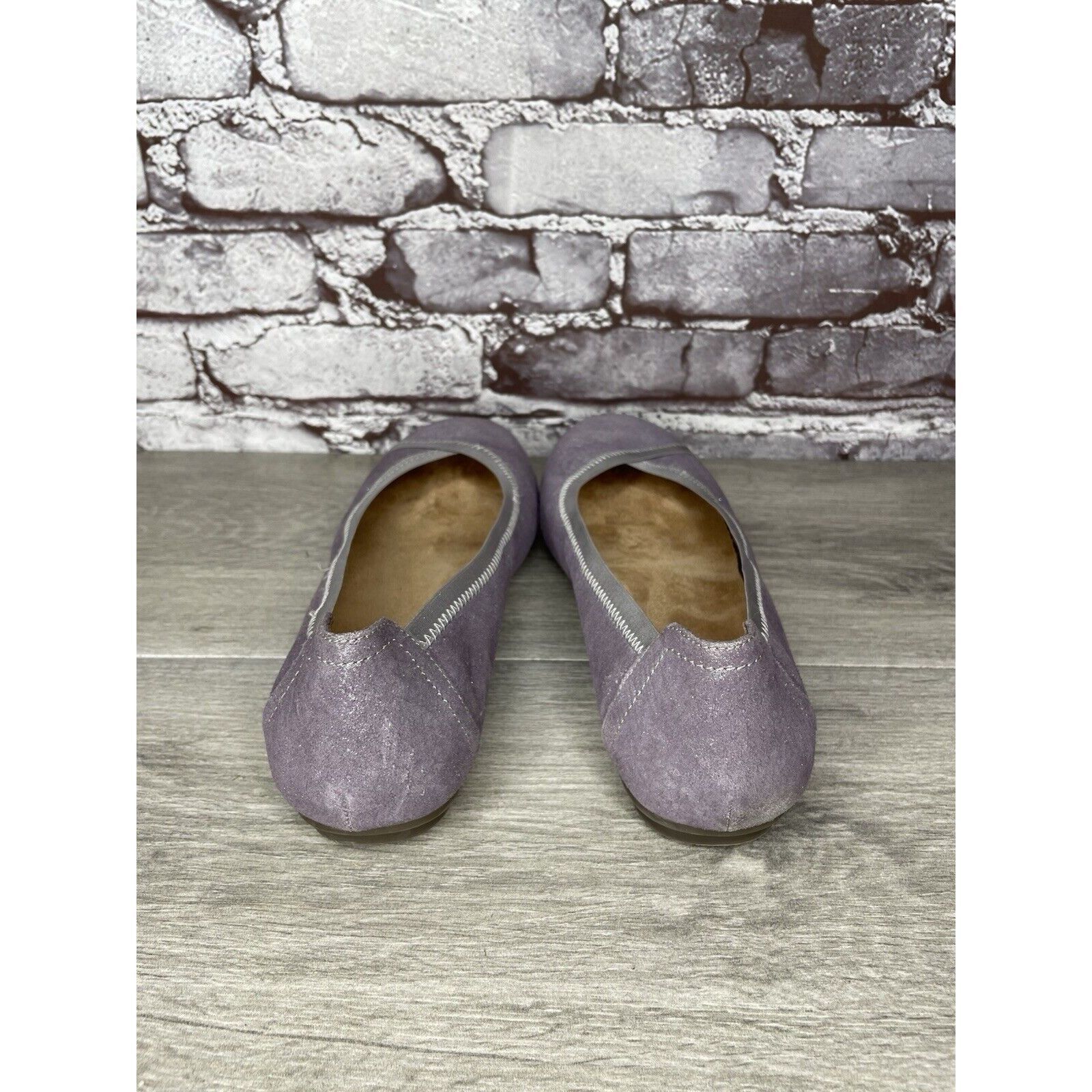 Other Vionic Caroll Metallic Shimmer Pewter Purple Leather Flats W Size US 9.5 / IT 39.5 - 4 Thumbnail