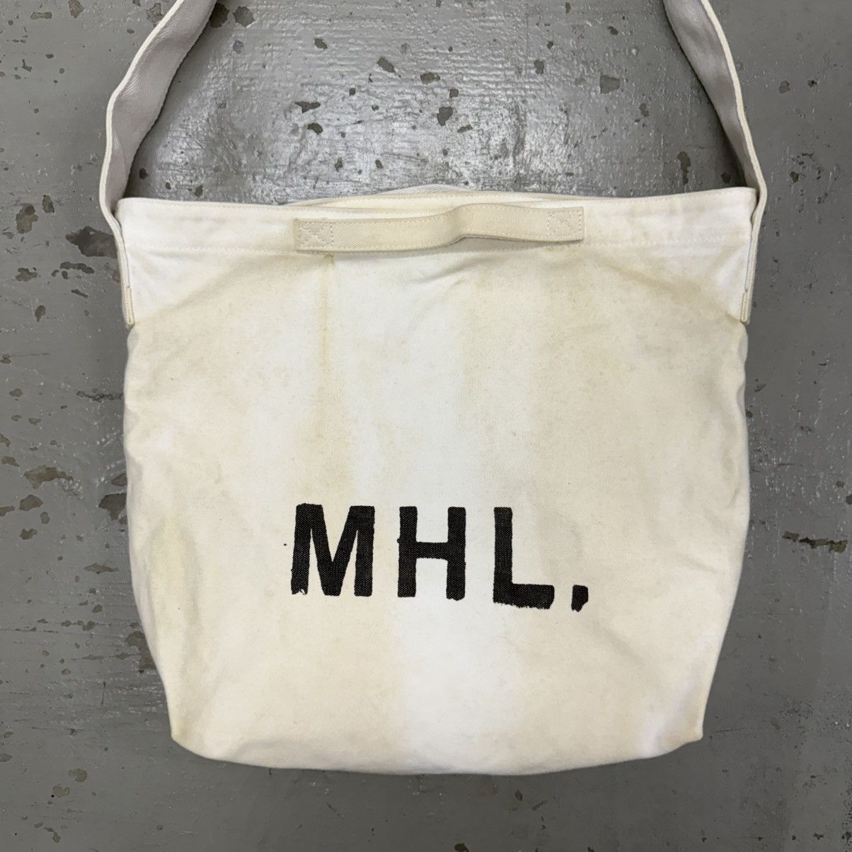 Japanese Brand MHL Margaret Howell Decay White Canvas Crossbody / Tote Bag Size ONE SIZE - 2 Thumbnail