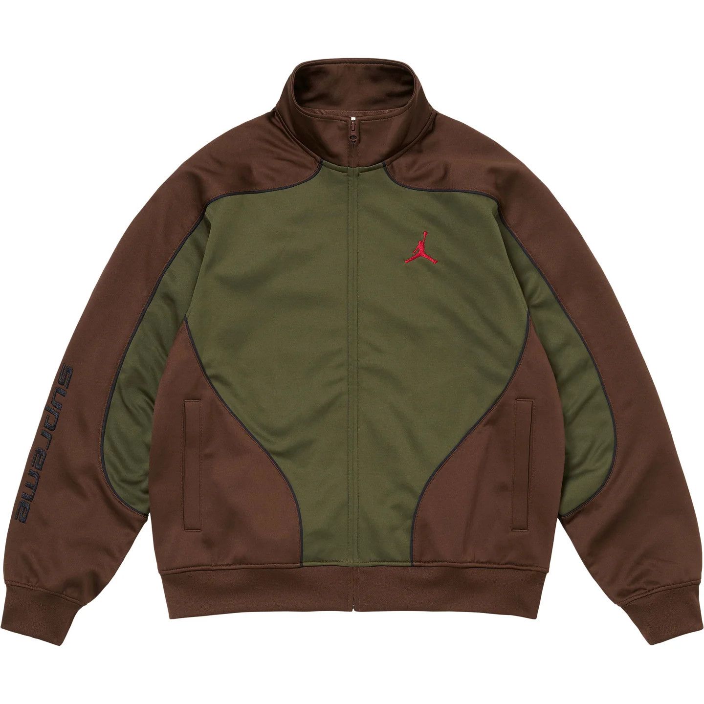 Jordan Brand × Supreme Supreme Jordan Tricot Track Jacket Olive Size US M / EU 48-50 / 2 - 12 Thumbnail