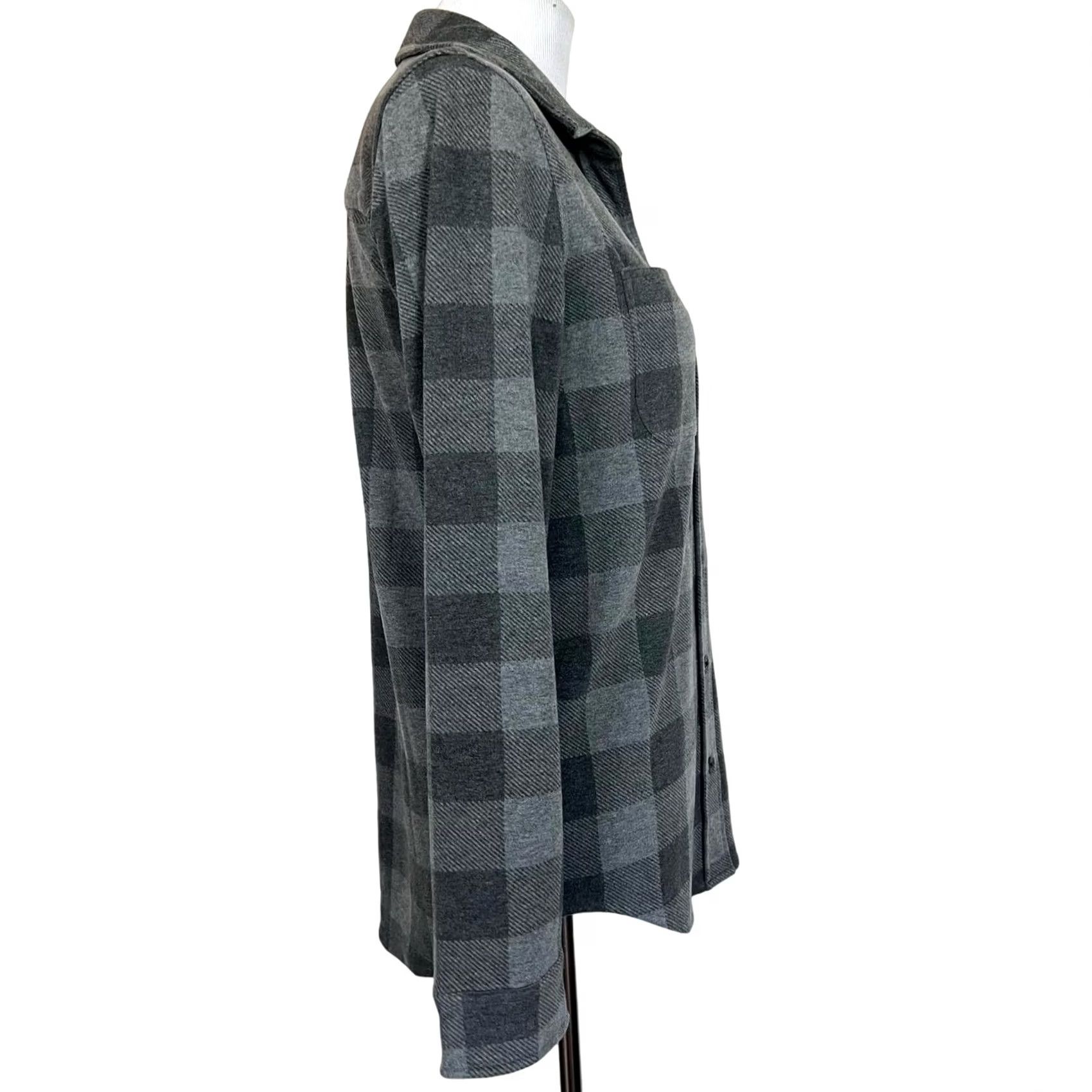 Quince Quince Women’s Plaid Fleece Top Gray Button Front Long Sleeve Sz S Shirt Womens Set Stretch Size S / US 4 / IT 40 - 5 Thumbnail