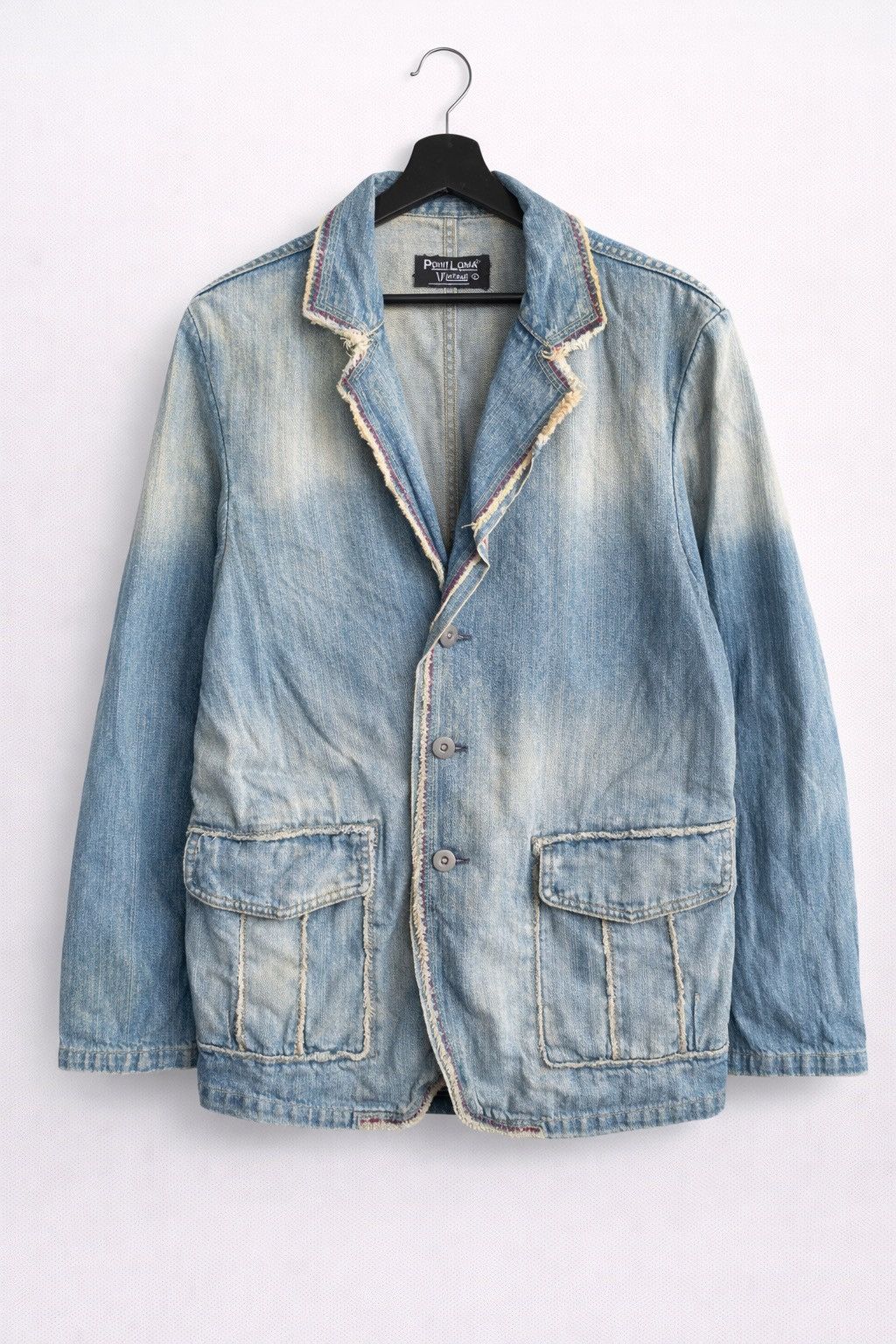 Japanese Brand Point Loma Vintage Denim Blazer Jacket | Distressed Washed Size US M / EU 48-50 / 2 - 1 Thumbnail