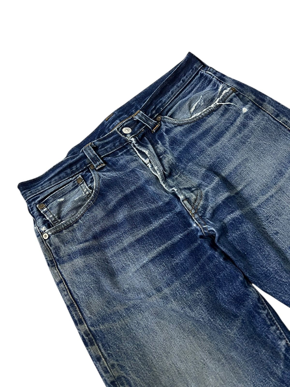 Levi's Vintage Levi’s 501xx Big E Lvc 1950 Usa Distressed Jean Size US 31 - 4 Thumbnail
