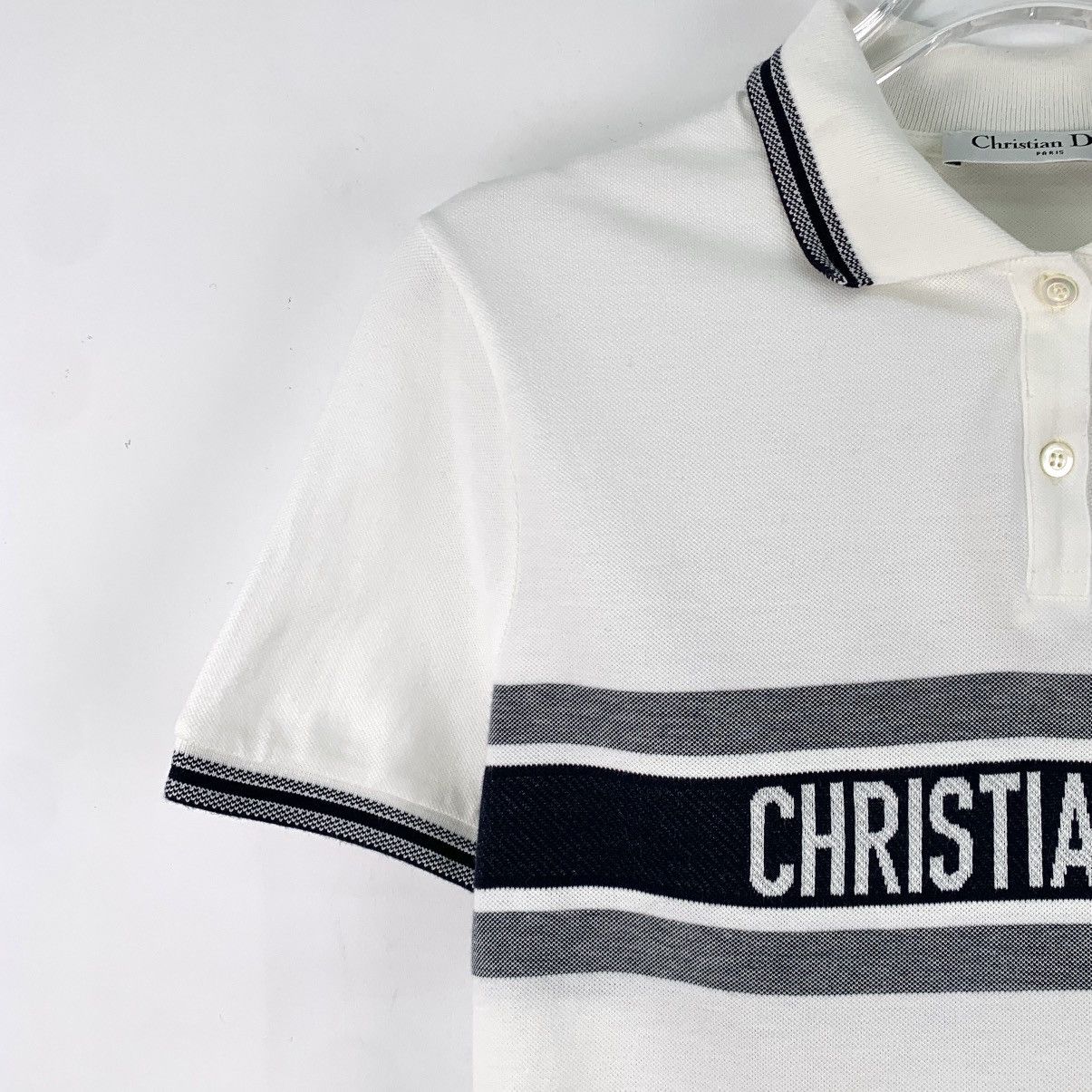 Dior Dior Striped Logo Letter Print Short Sleeve Polo Shirt K26WX Size XS / US 0-2 / IT 36-38 - 6 Thumbnail