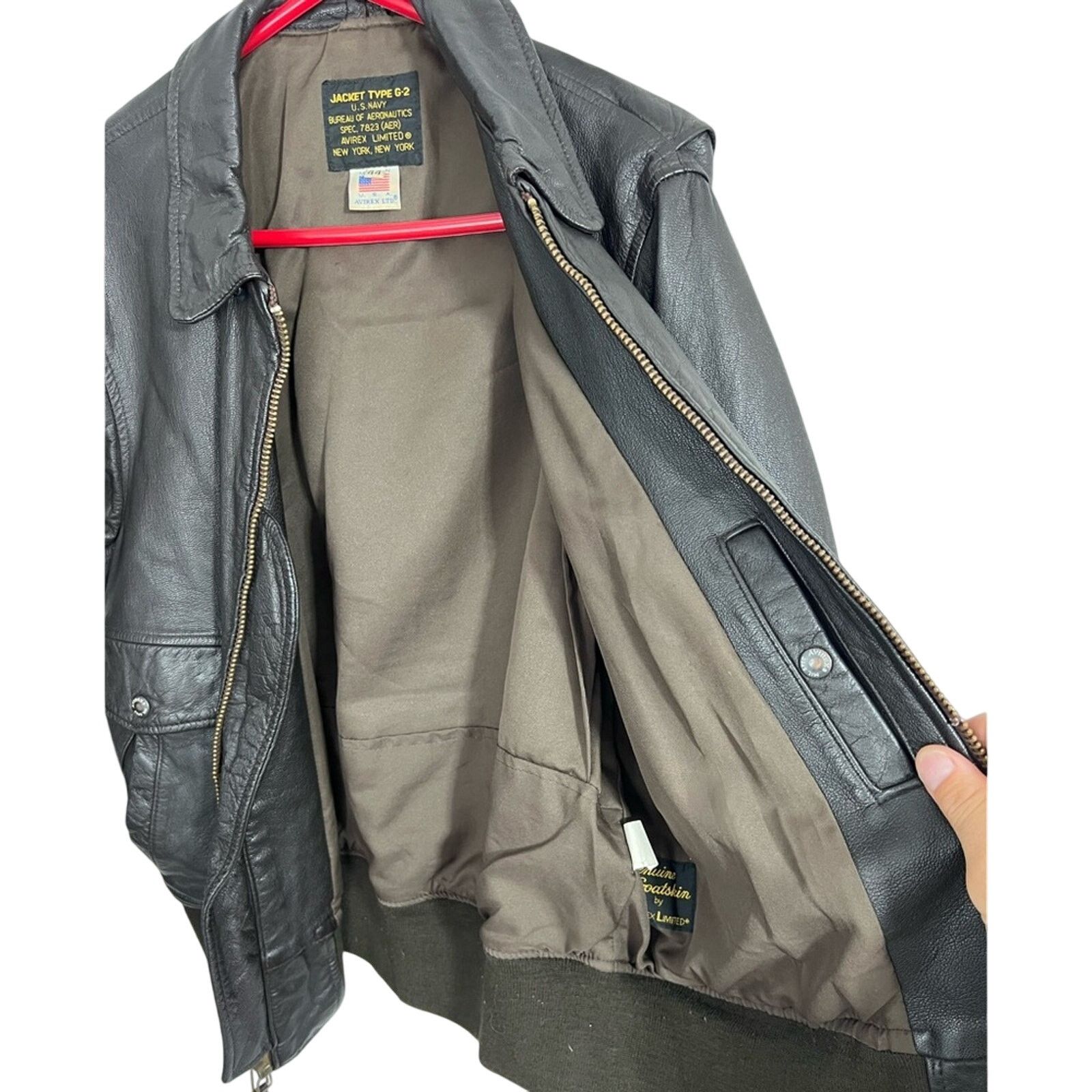 Avirex Avirex G-2 Jacket Mens 44 L Goatskin Leather US Navy Bomber Size US L / EU 52-54 / 3 - 14 Thumbnail