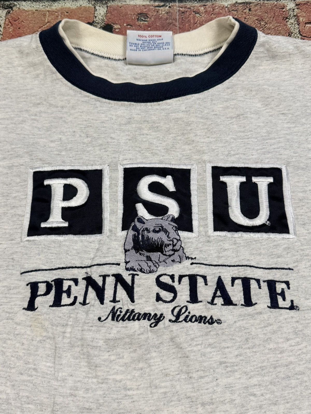 NCAA Vintage 90s Penn State University Single Stitch T-Shirt PSU Size US M / EU 48-50 / 2 - 3 Thumbnail