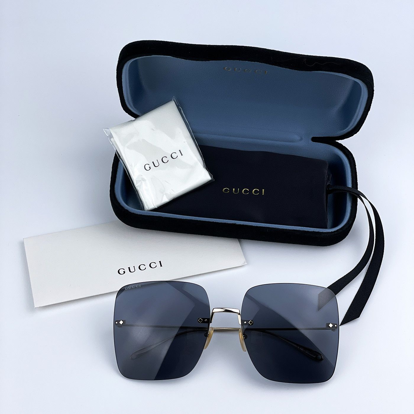 Gucci NEW GUCCI GG1147S 001 Butterfly Oversized Women Sunglasses Size ONE SIZE - 11 Thumbnail