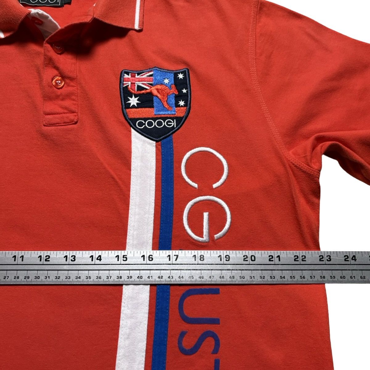 Coogi Coogi Men’s Polo Shirt White Orange Australian Flag Size XL Size US XL / EU 56 / 4 - 4 Thumbnail