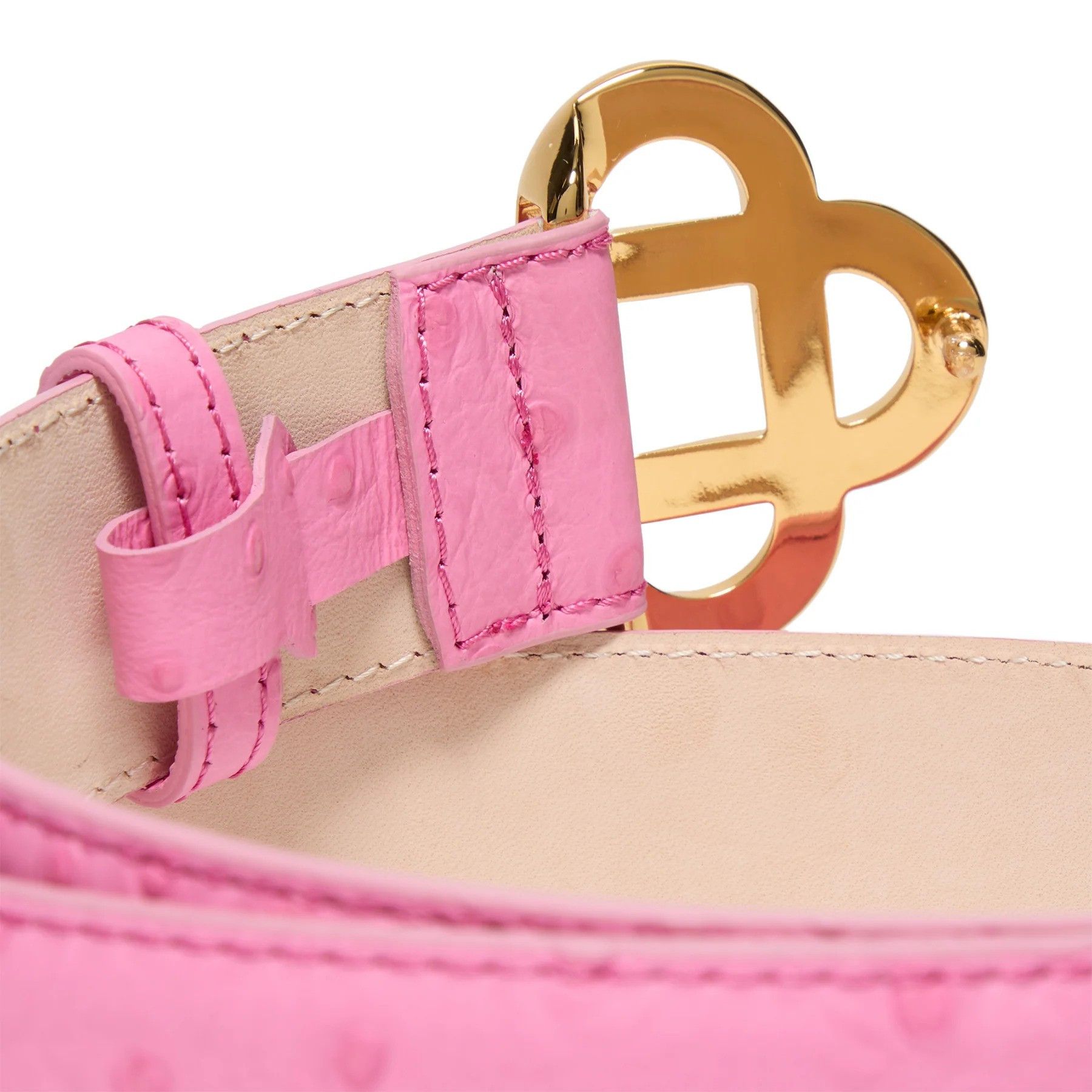Casablanca Casablanca Logo Ostrich Effect Leather Belt Size 34 - 2 Thumbnail