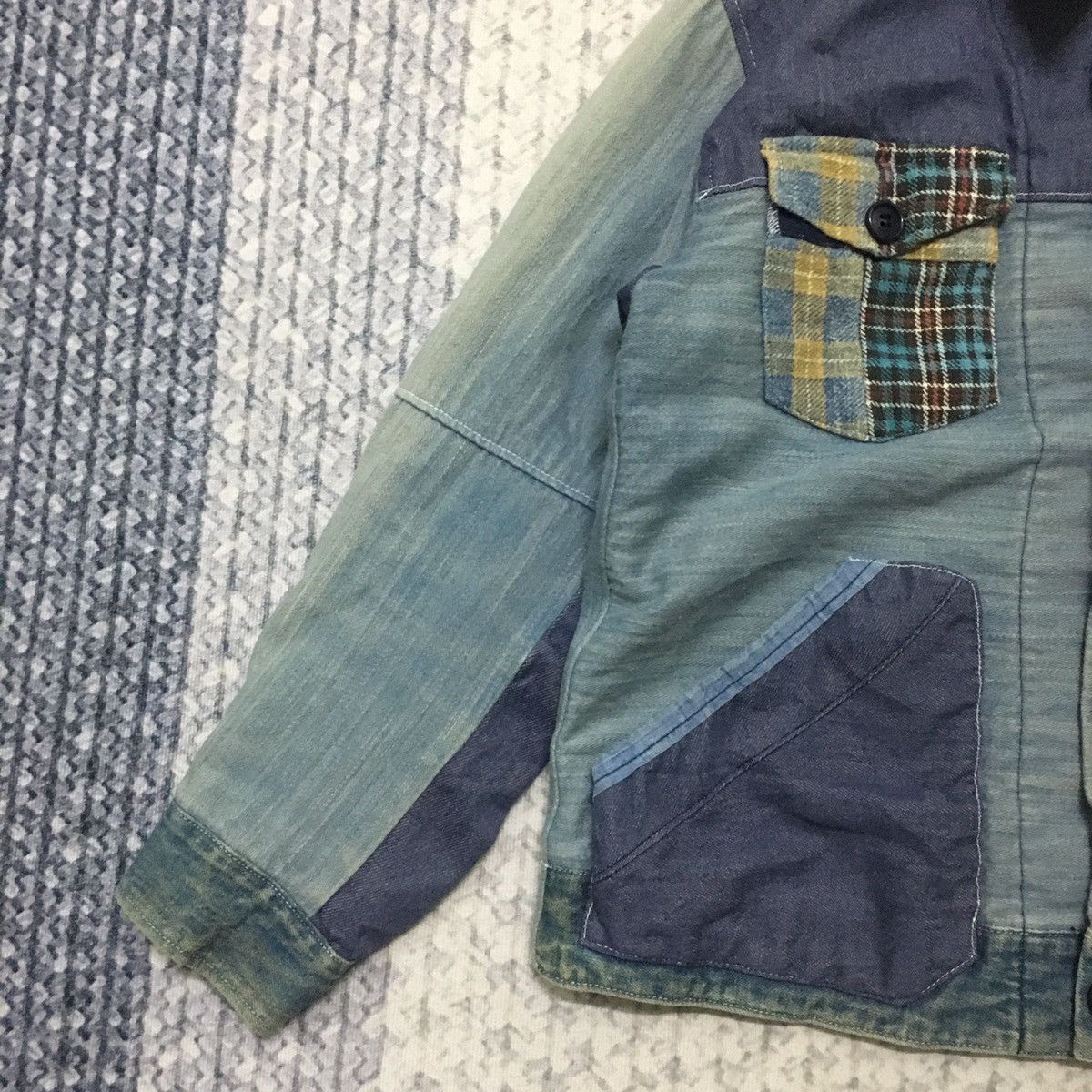 HOLLYWOOD RANCH MARKET Rare HR Market Artisanal Patchwork Denim Jacket Size US S / EU 44-46 / 1 - 4 Thumbnail