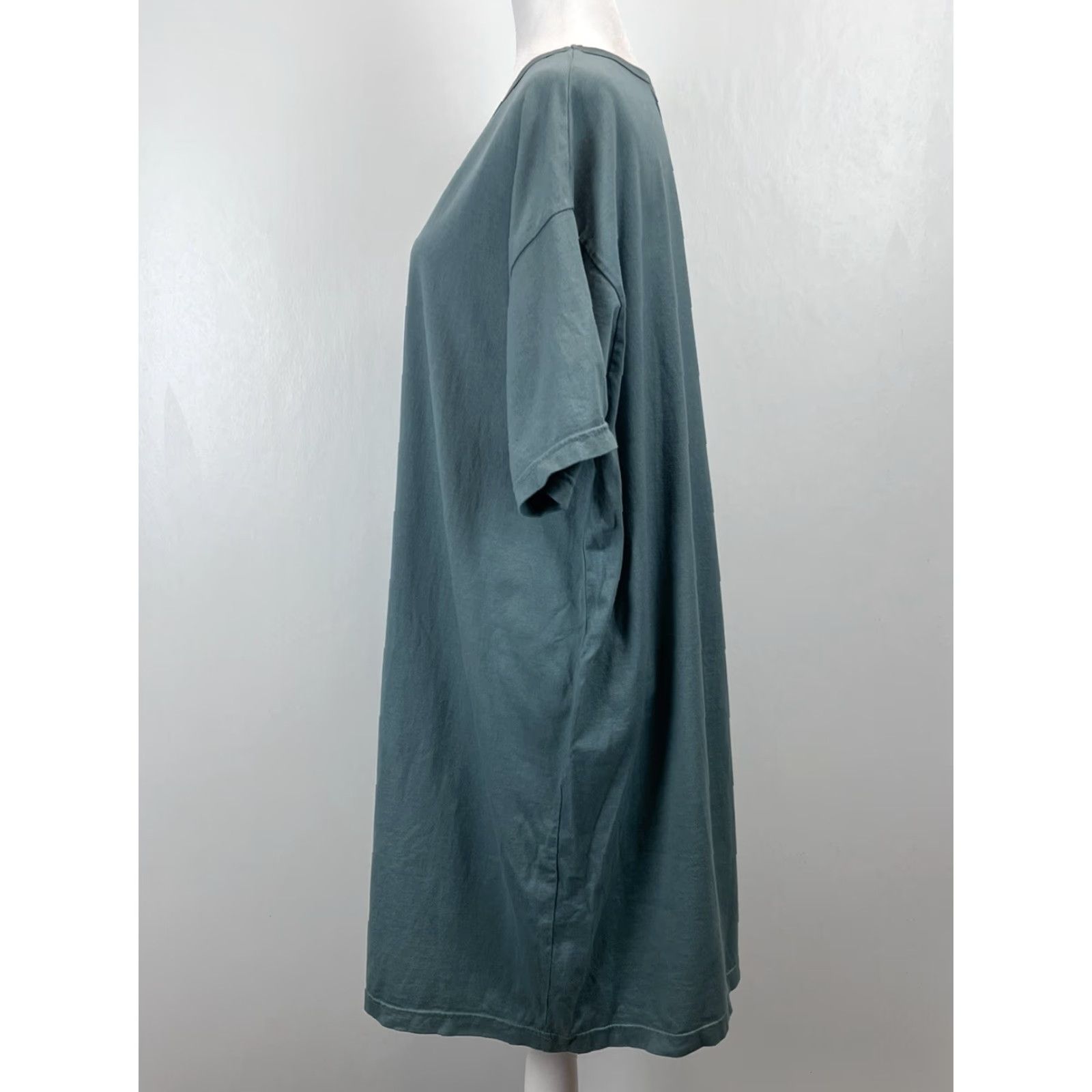 CO Hillfolk co Tshirt Dress Hand Dyed One Size Womens Green Minimalist Lagenlook Size ONE SIZE - 2 Thumbnail