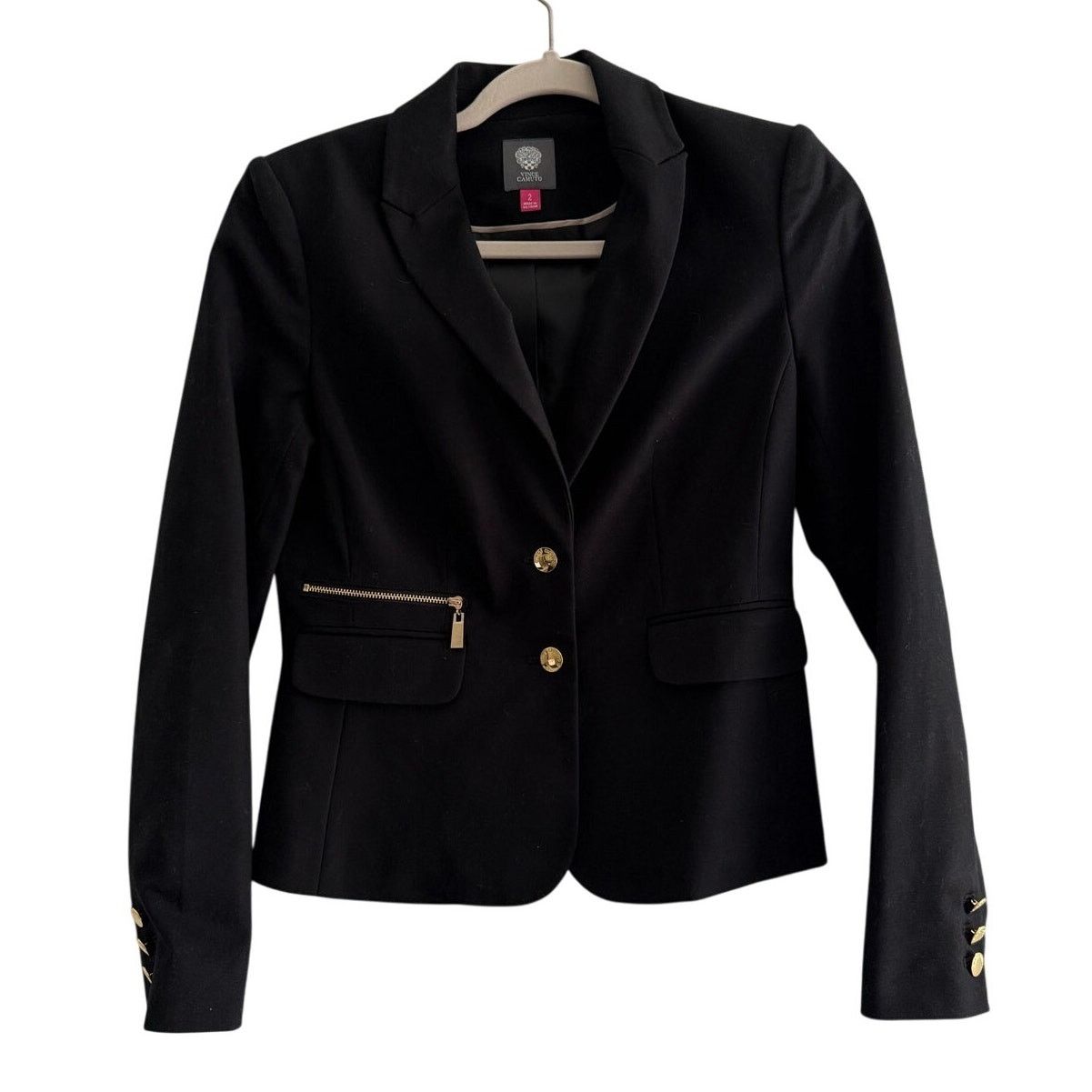 Vince Camuto Vince Camuto Black Gold Button Blazer, Size 2 Size XS / US 0-2 / IT 36-38 - 1 Thumbnail