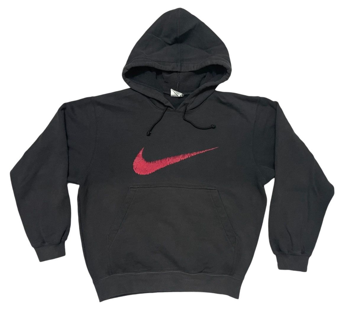 Nike × Vintage 90s NIKE BIG LOGO HOODIE OVERALL FADED Size US M / EU 48-50 / 2 - 1 Thumbnail