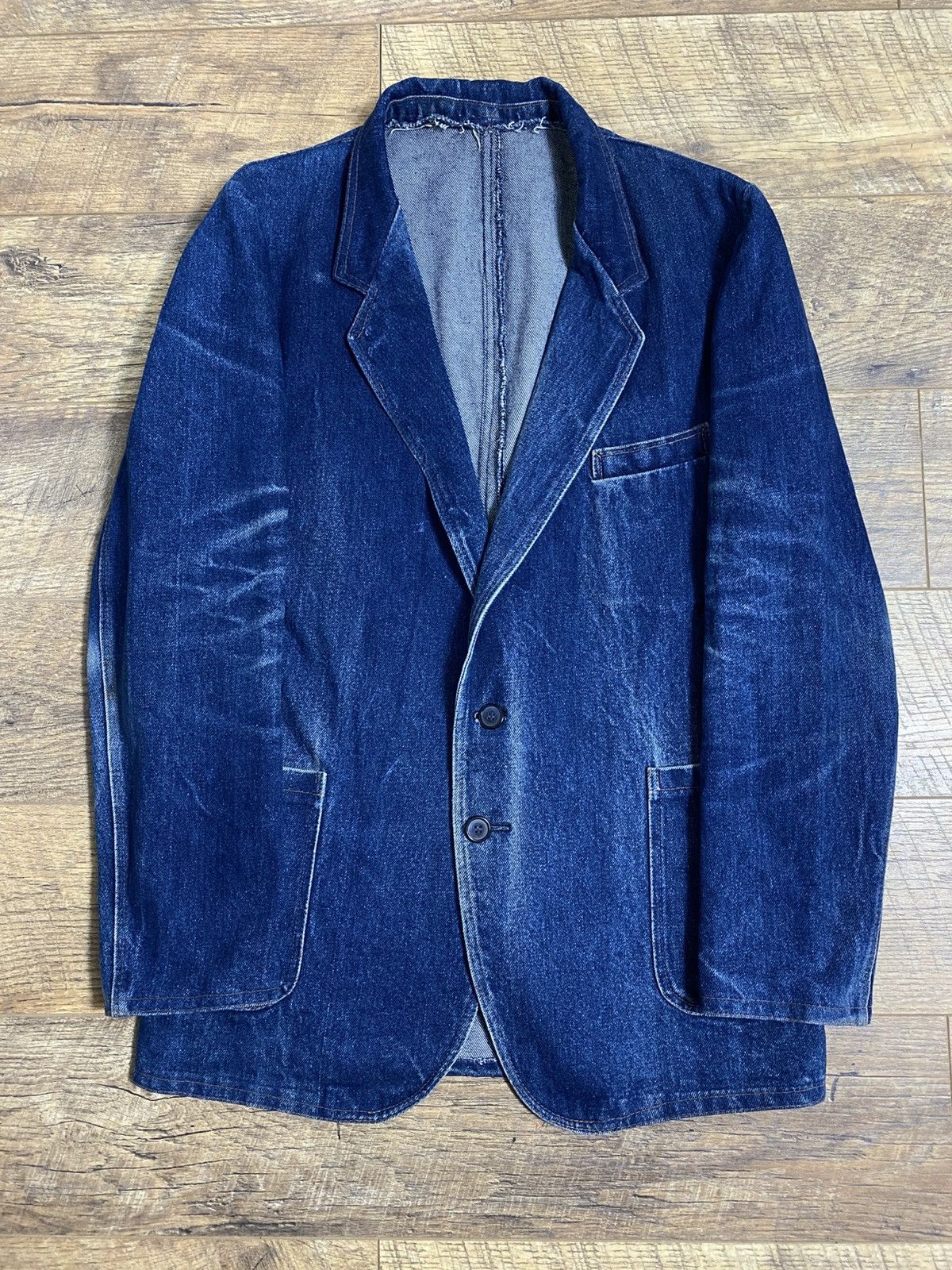 Vintage Vintage Prvi Maj Pirot Denim Blazer Yugoslavia Chore Coat Size 48L - 1 Thumbnail