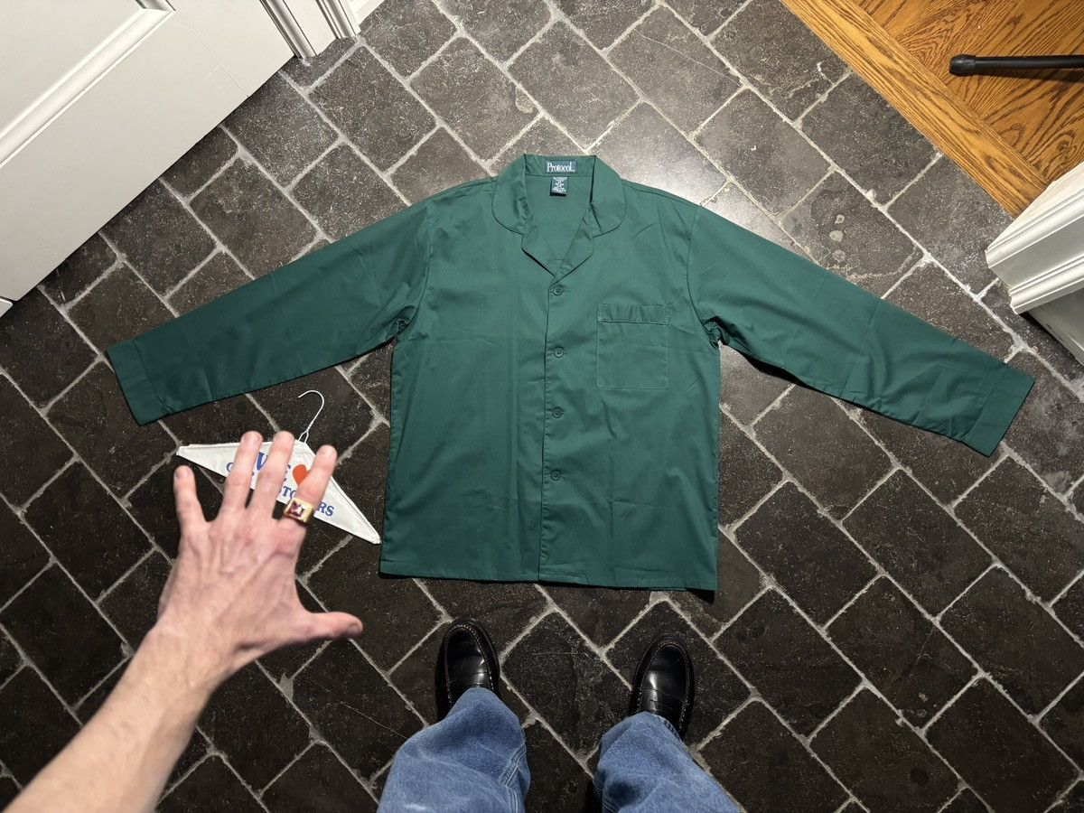 Vintage 1990s Vintage Pajamas Set Dark Green Matching 2 Piece Suit Size US 34 / EU 50 - 3 Thumbnail