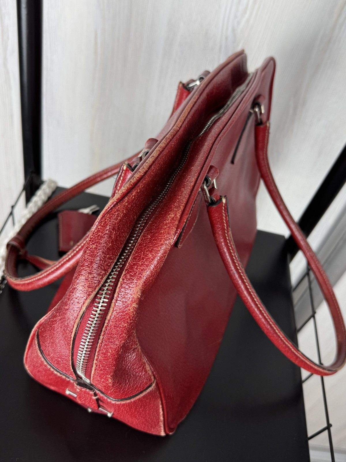 Prada Prada Saffiano Red leather handbag Size ONE SIZE - 7 Thumbnail