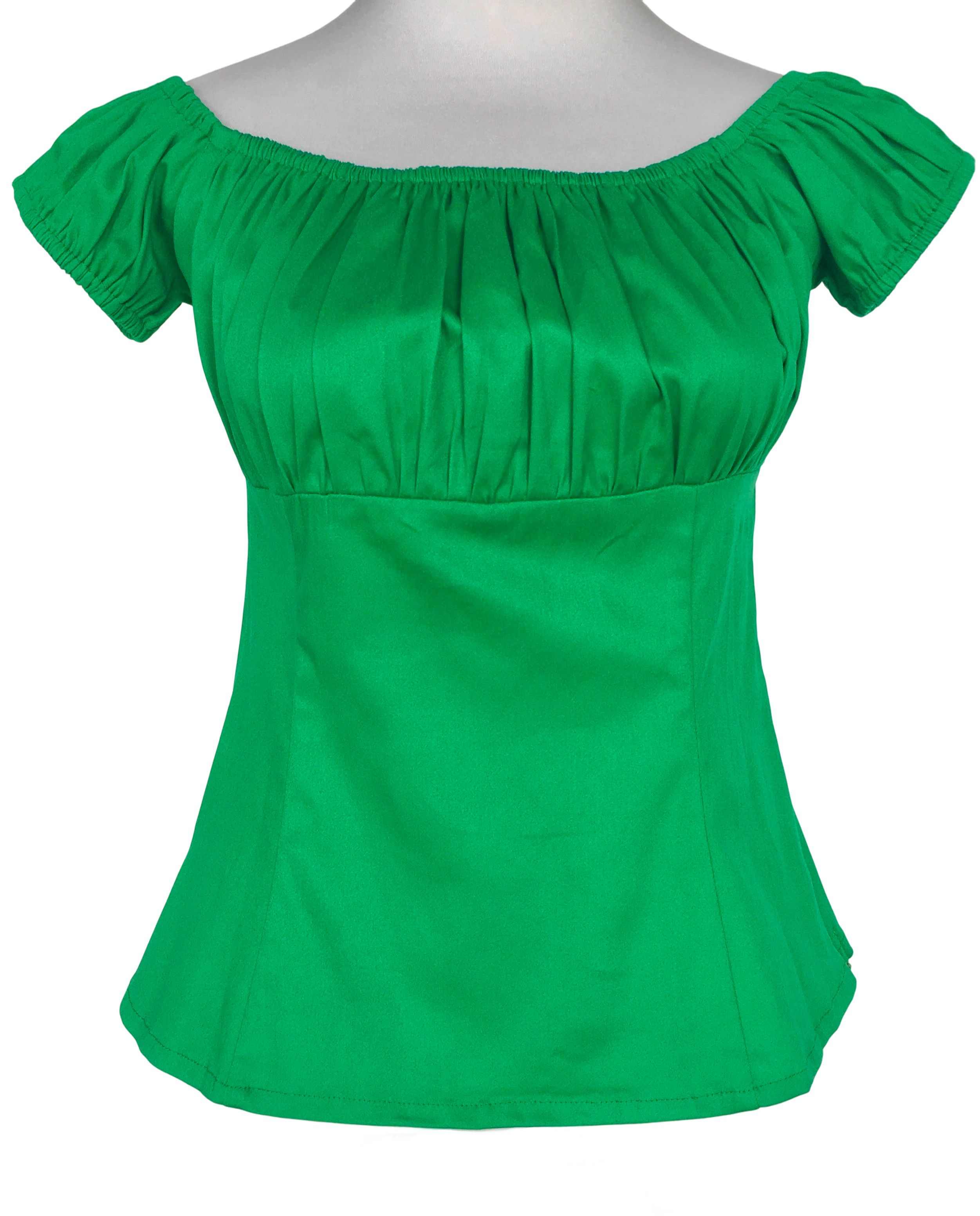 Other Women tops off shoulder slim fit green blouse Size M / US 6-8 / IT 42-44 - 1 Thumbnail