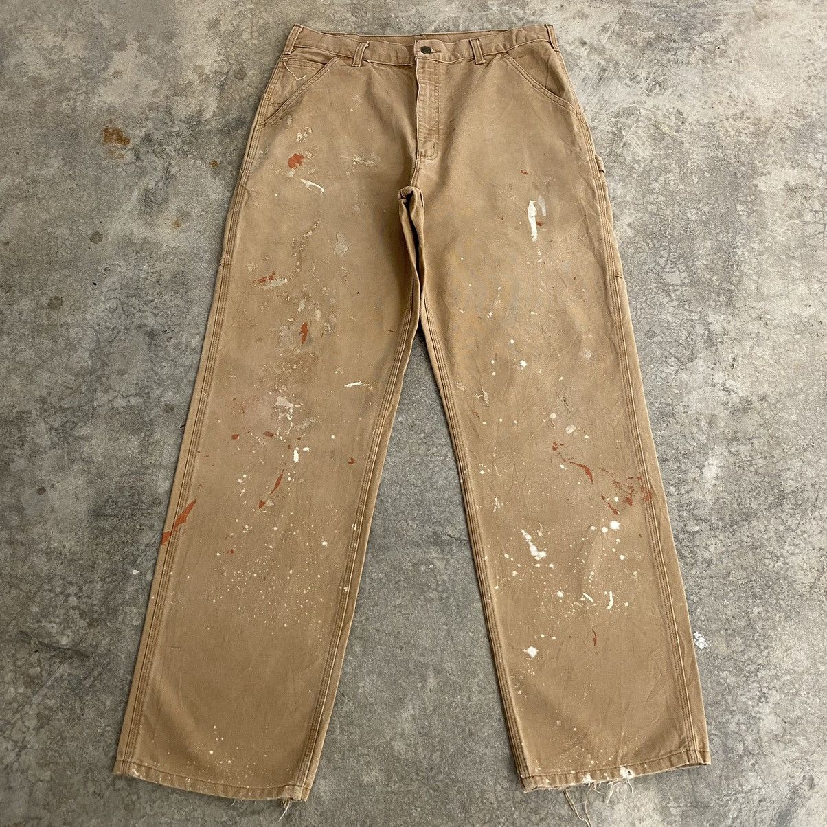 Carhartt Vintage Carhartt Faded Tan Splatter Painter Pants Size US 34 / EU 50 - 1 Thumbnail